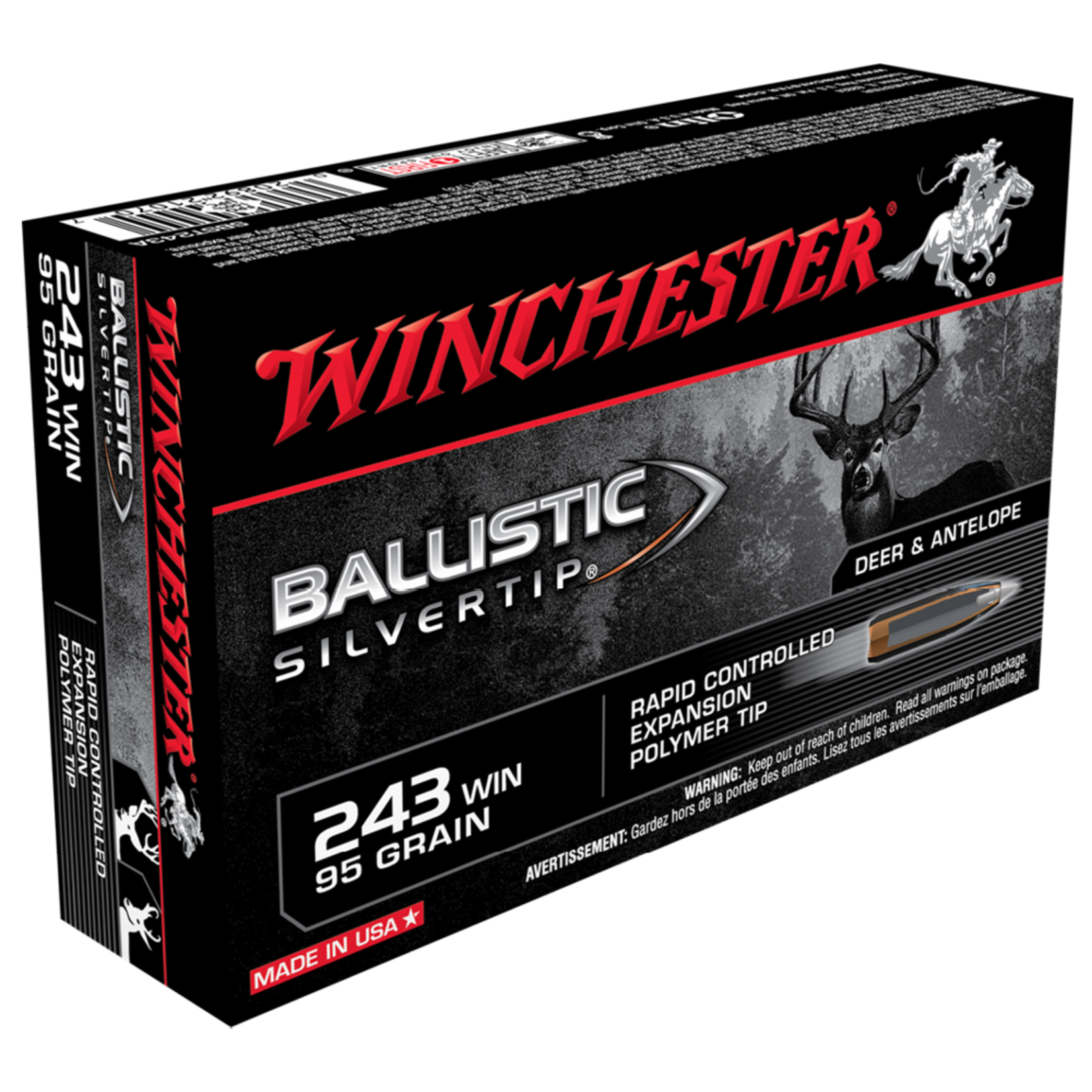Winchester Winchester 243Win 95gr Ballistic Silver Tip 3100fps - 20 Pack