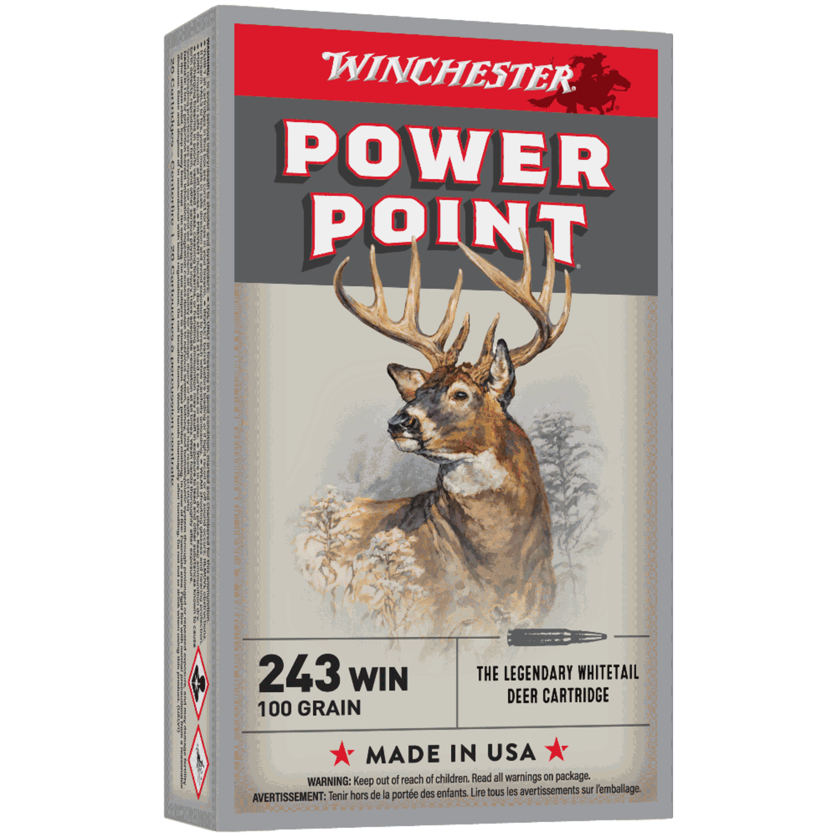 Winchester Winchester 243win 100gr PowerPoint Super X 2960fps - 20 Pack