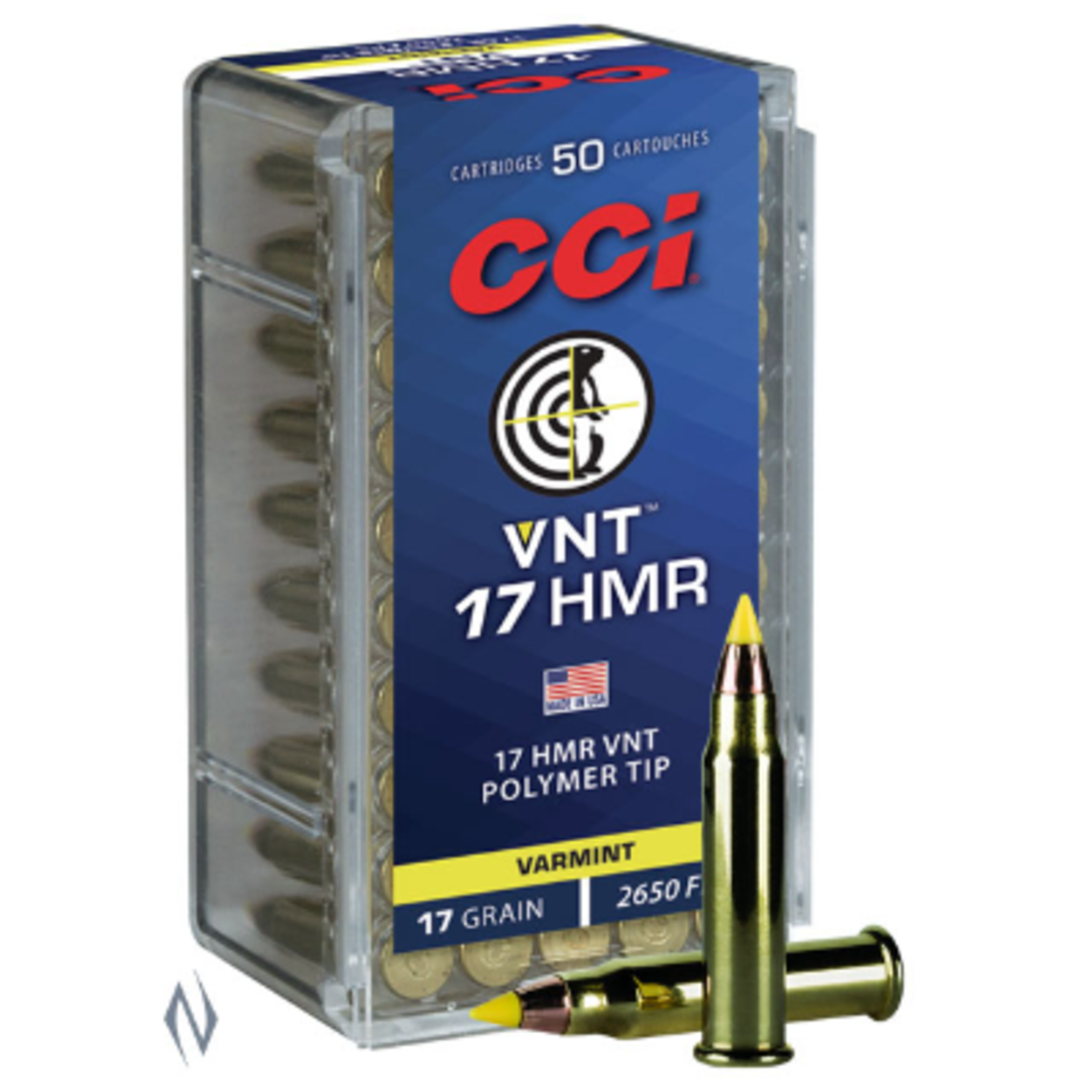 CCI Ammunition CCI 17hmr 17gr VNT 2650fps Polymer Point - 50 Pack