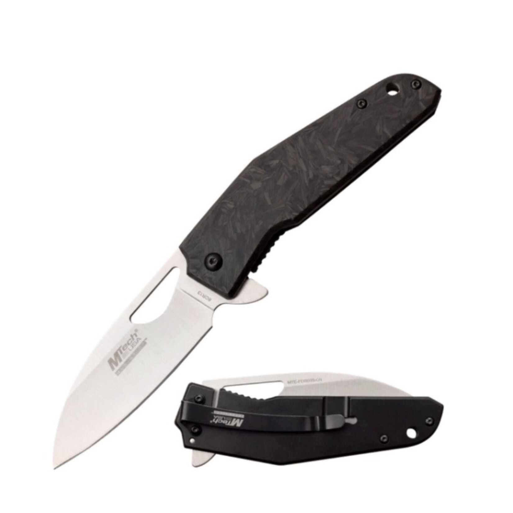 MTech USA MTech Hollow Grind Glow Chip Fast Open Folding Knife - 8CR13 Stainless