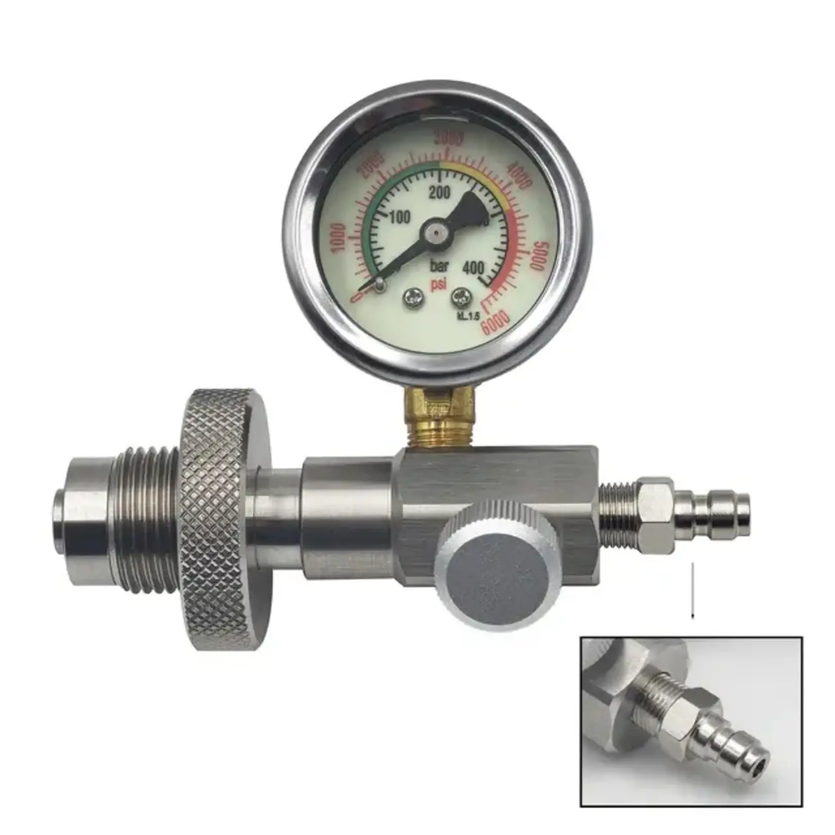 Ali Express HPA PCP Air Rifle DIN to 8mm Quick Disconnect 6000psi/400bar Gauge Charging Adaptor