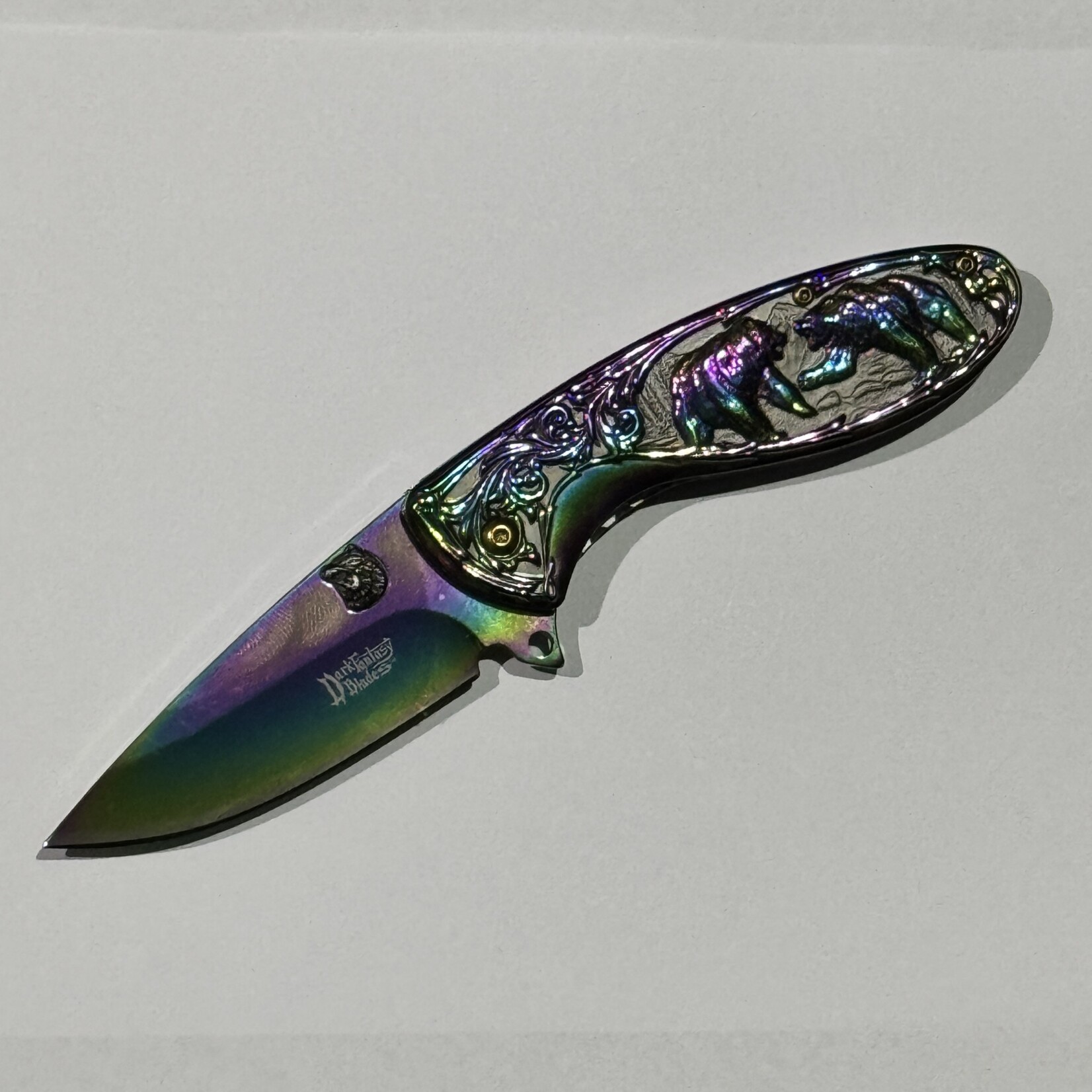 Dark Fantasy Blades Dark Fantasy Fast Action Folding Knife - Rainbow