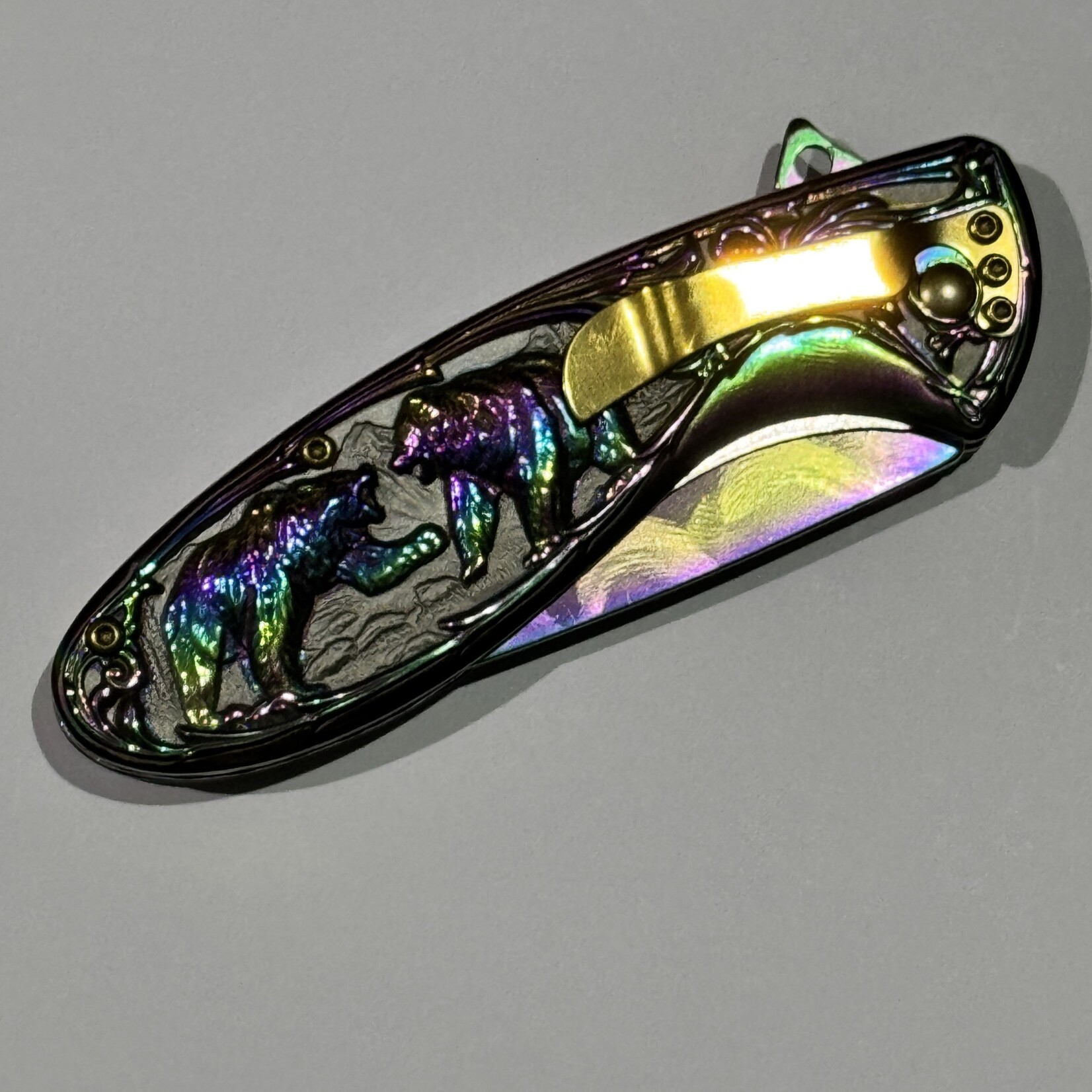 Dark Fantasy Blades Dark Fantasy Fast Action Folding Knife - Rainbow