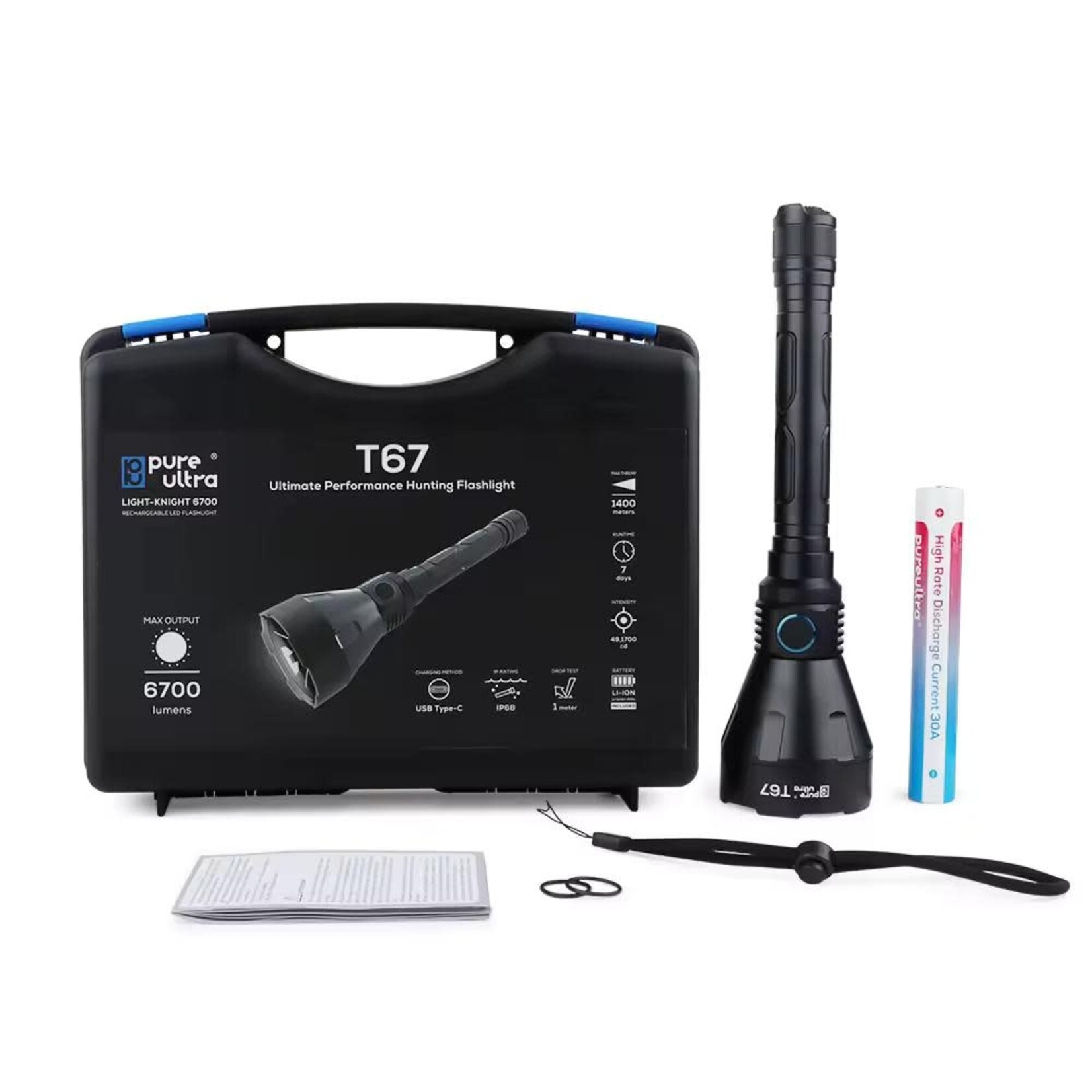 Pure Ultra Pure Ultra T67 6700Lumen Hunters LED Torch Kit - USB Recharge