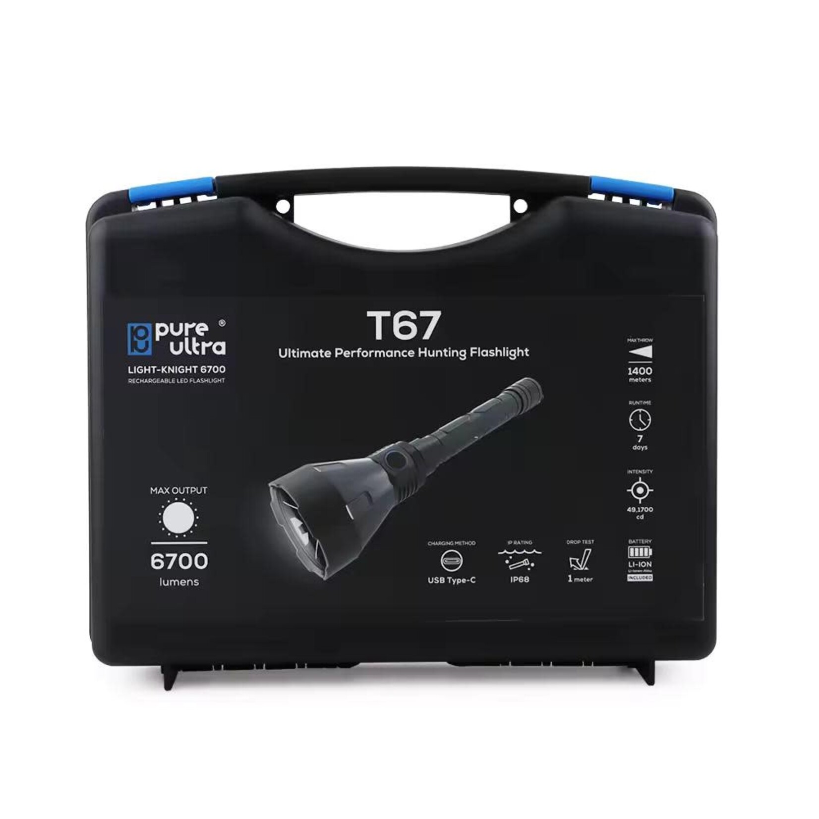 Pure Ultra Pure Ultra T67 6700Lumen Hunters LED Torch Kit - USB Recharge