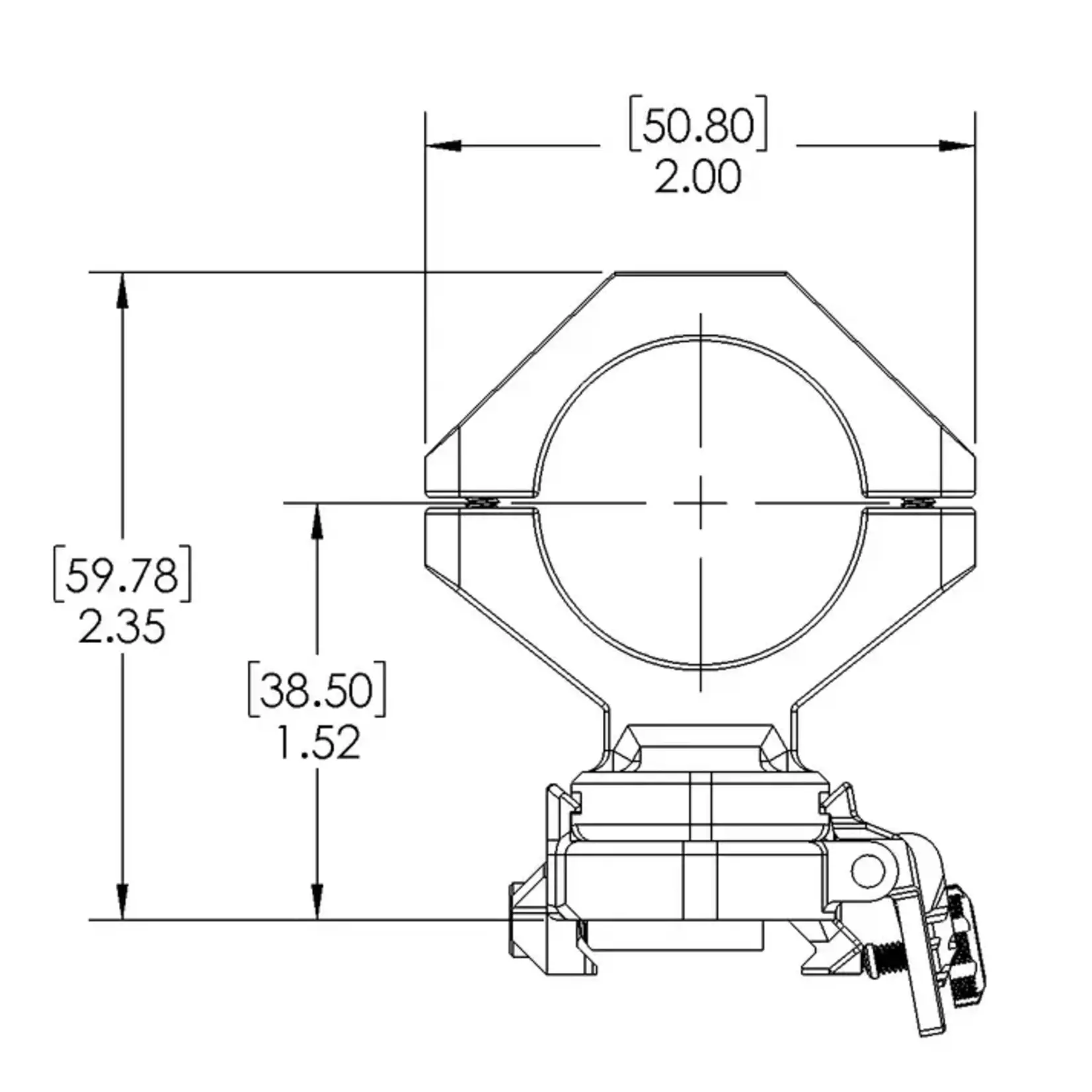 Magne-Tech Magne-Tech 30mm 25MOA Magnetic Scope Mounting System - 38.5mm High