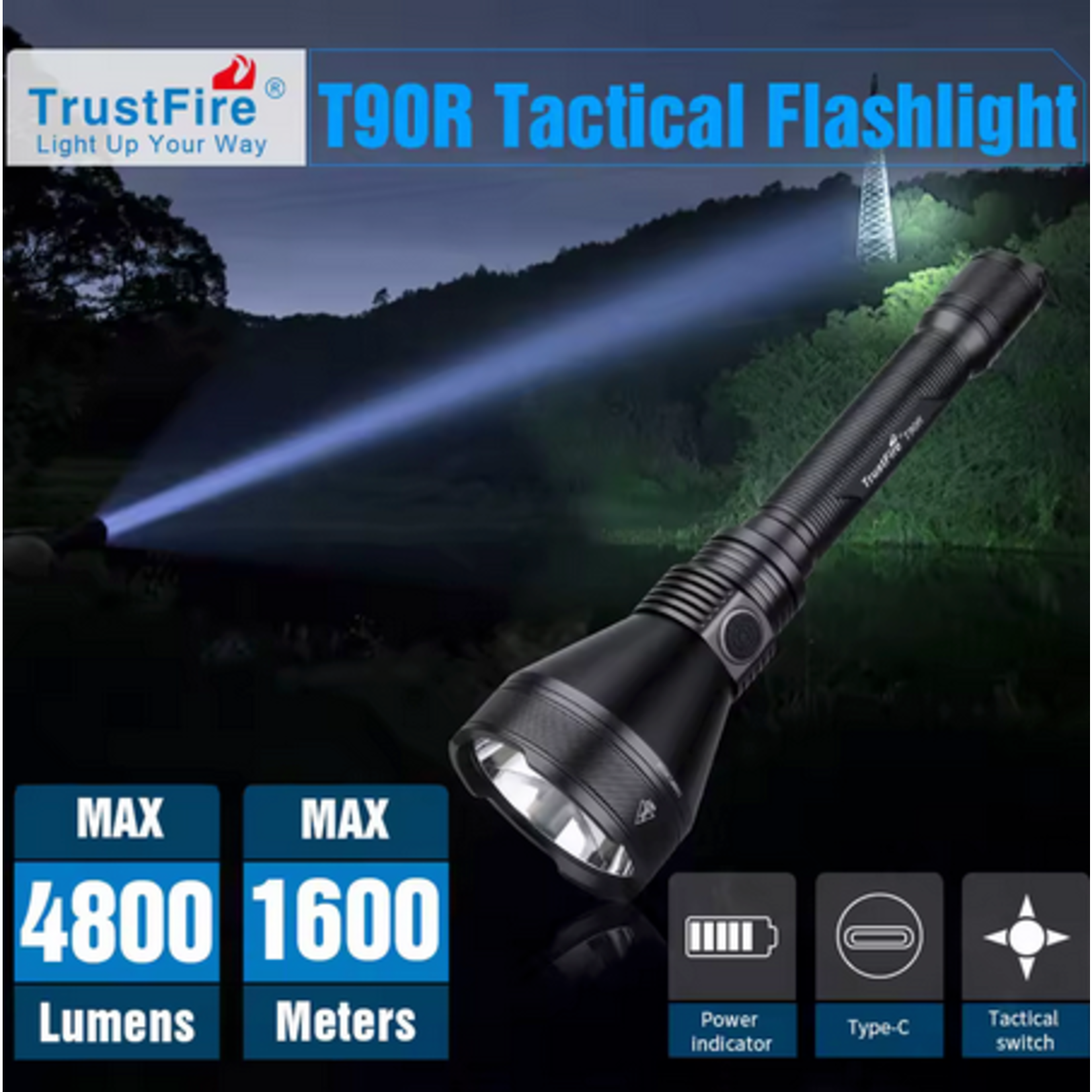 Trustfire Trustfire T90 4800lumen Torch Hunting Kit