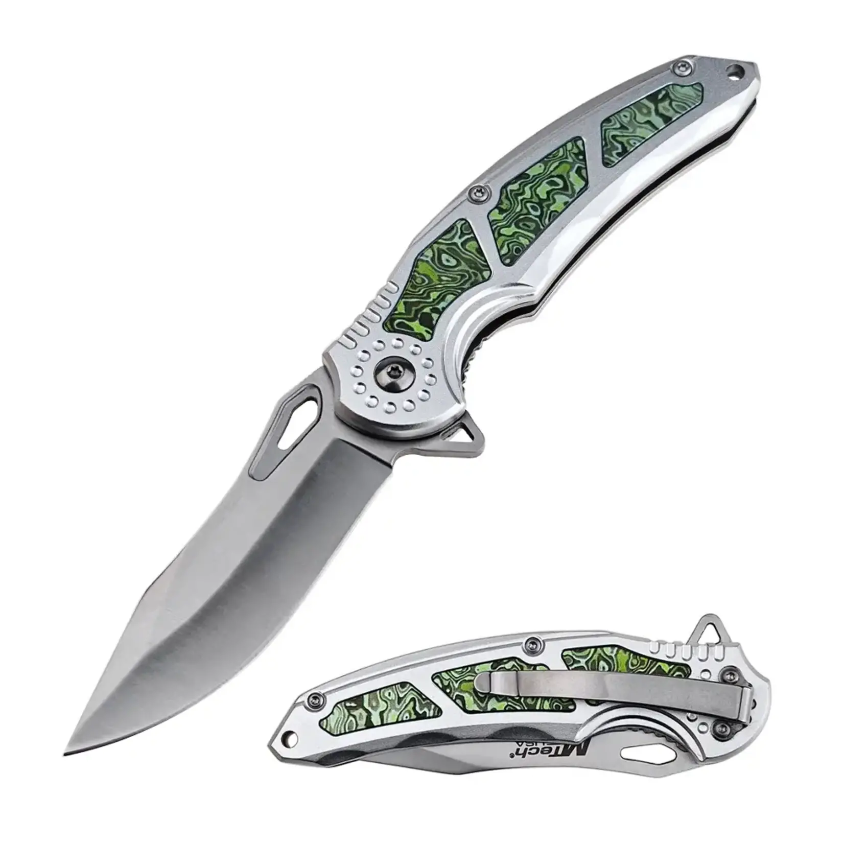 MTech USA MTech Aluminium Stainless Liner Lock Folding Knife - Green