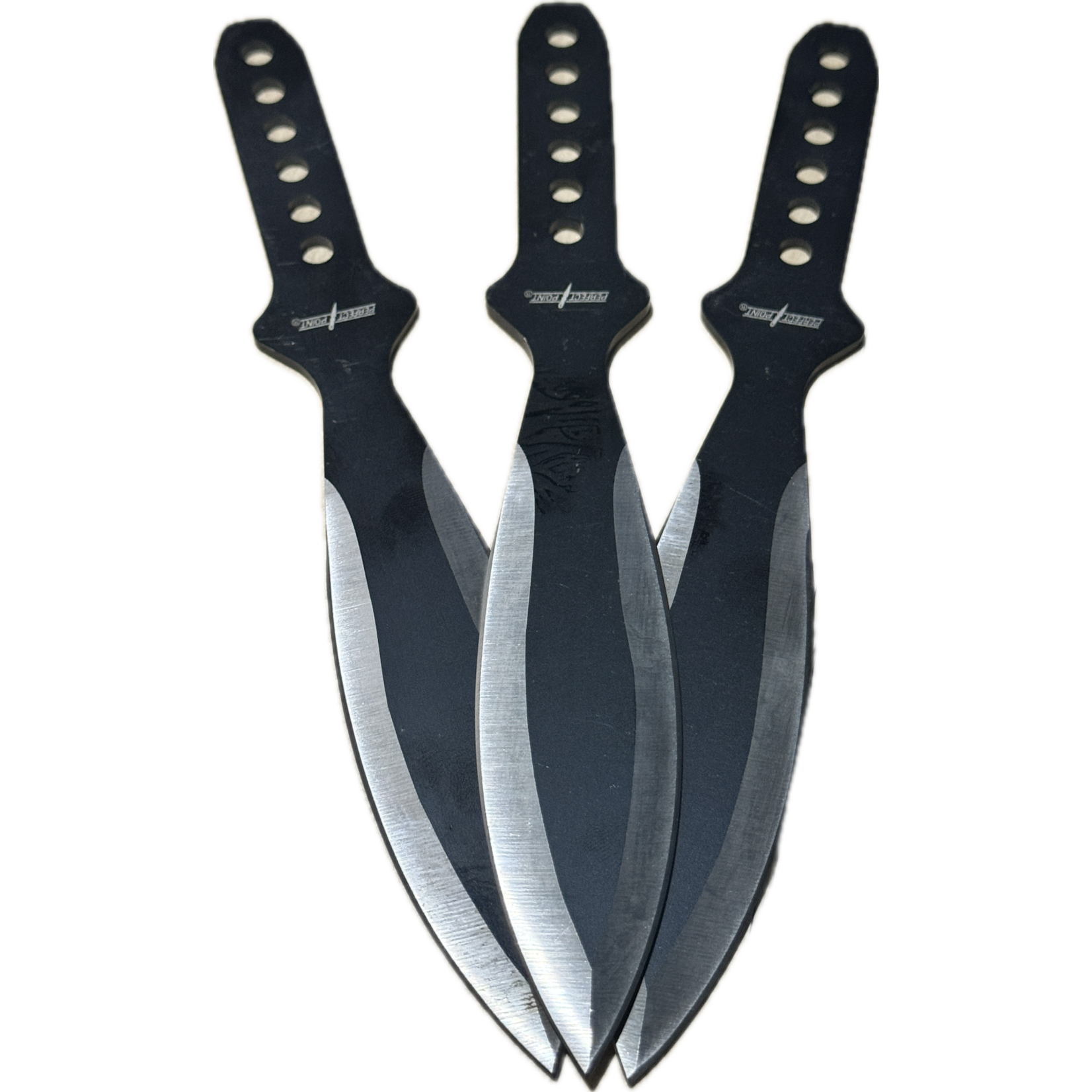 Perfect Point Perfect Point 8 Inch Black Heavy Throwing Knife Set of 3