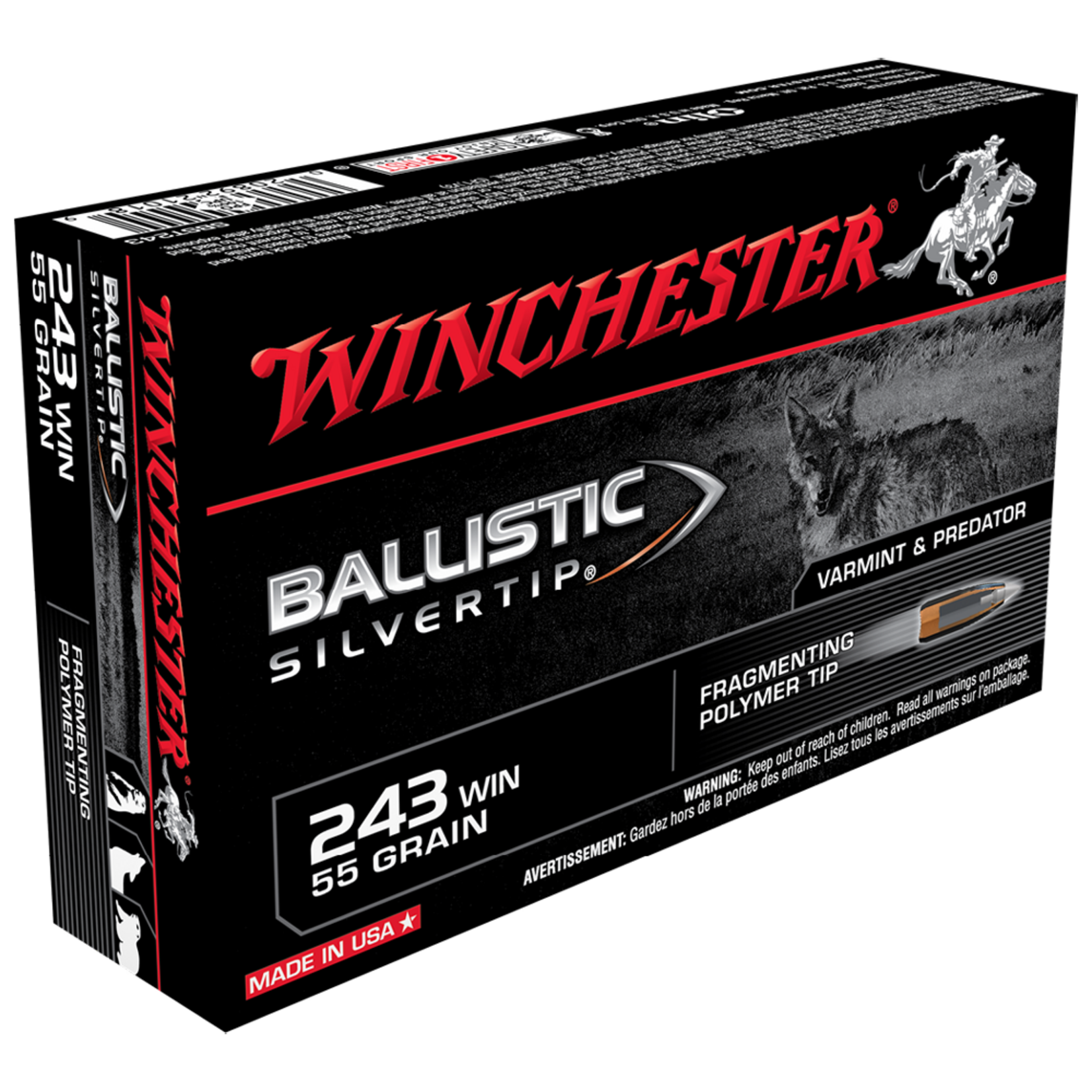 Winchester Winchester 243Win 55gr Ballistic Silver Tip 3910fps - 20 Pack