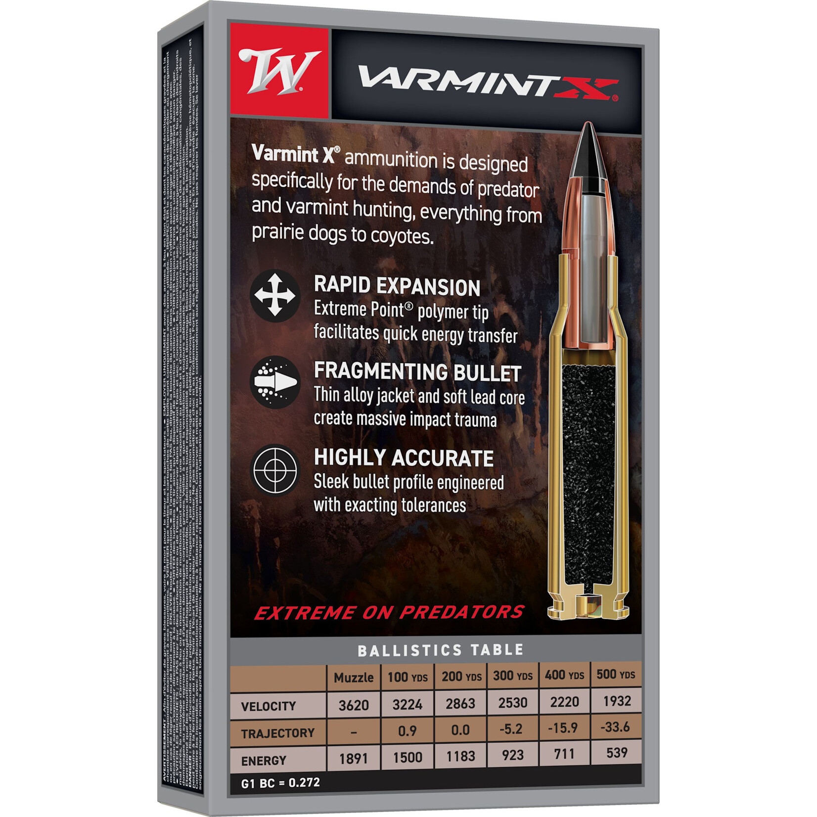 Winchester Winchester 243Win 65gr Varmint X - 3620fps - 20 pack