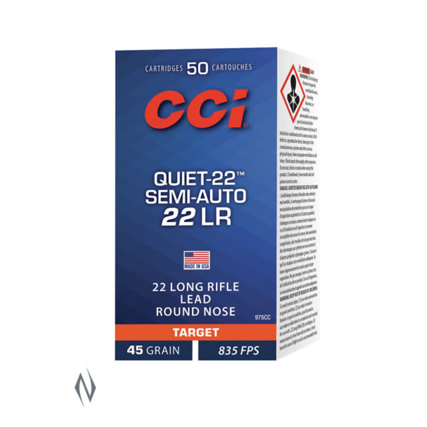 CCI Ammunition CCI 22LR 45gr Quiet Semi Auto LRN 835FPS - 50 Pack