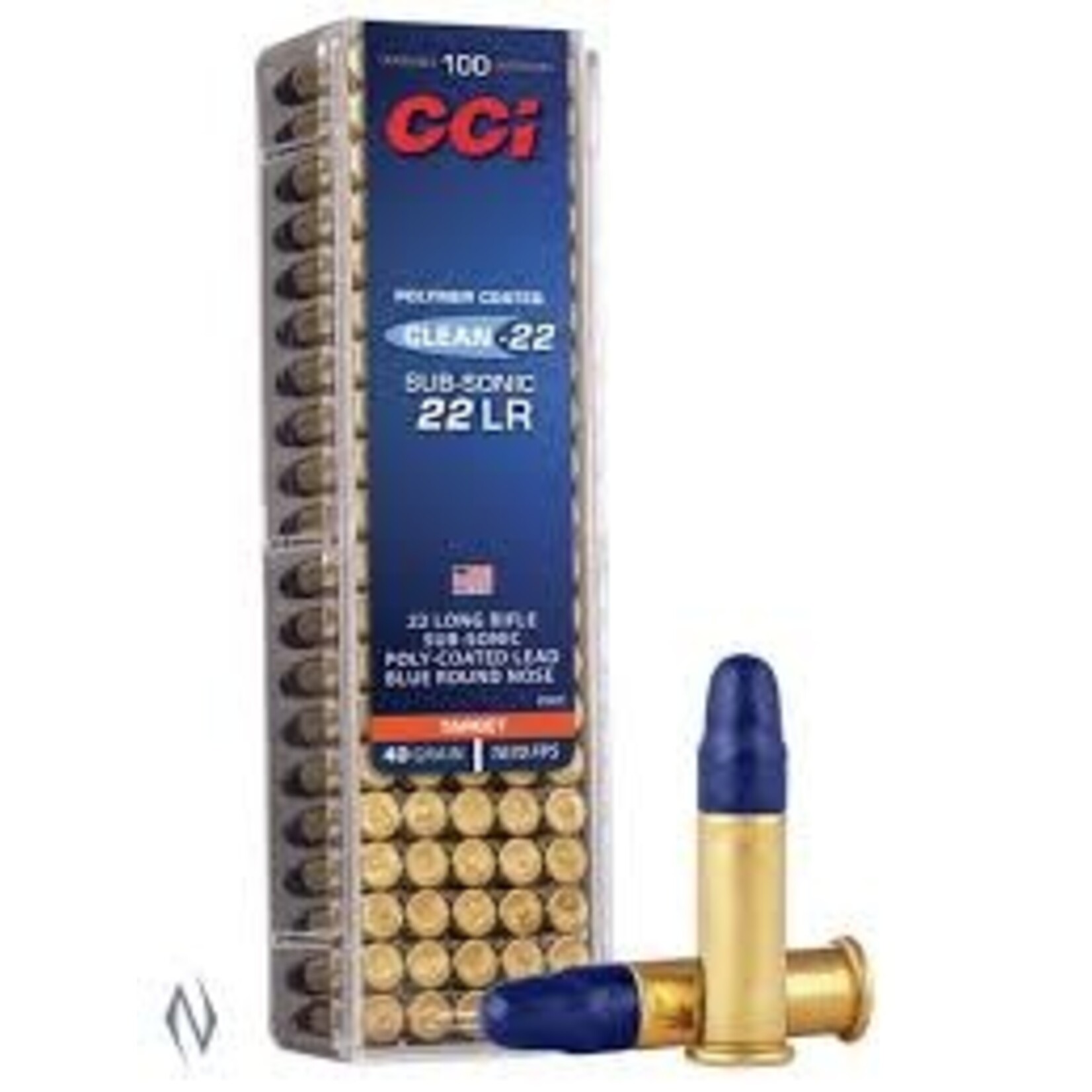 CCI Ammunition CCI 22lr Clean-22 Blue 40gr Polymer Coated 1070fps Target LRN - 100 Pack