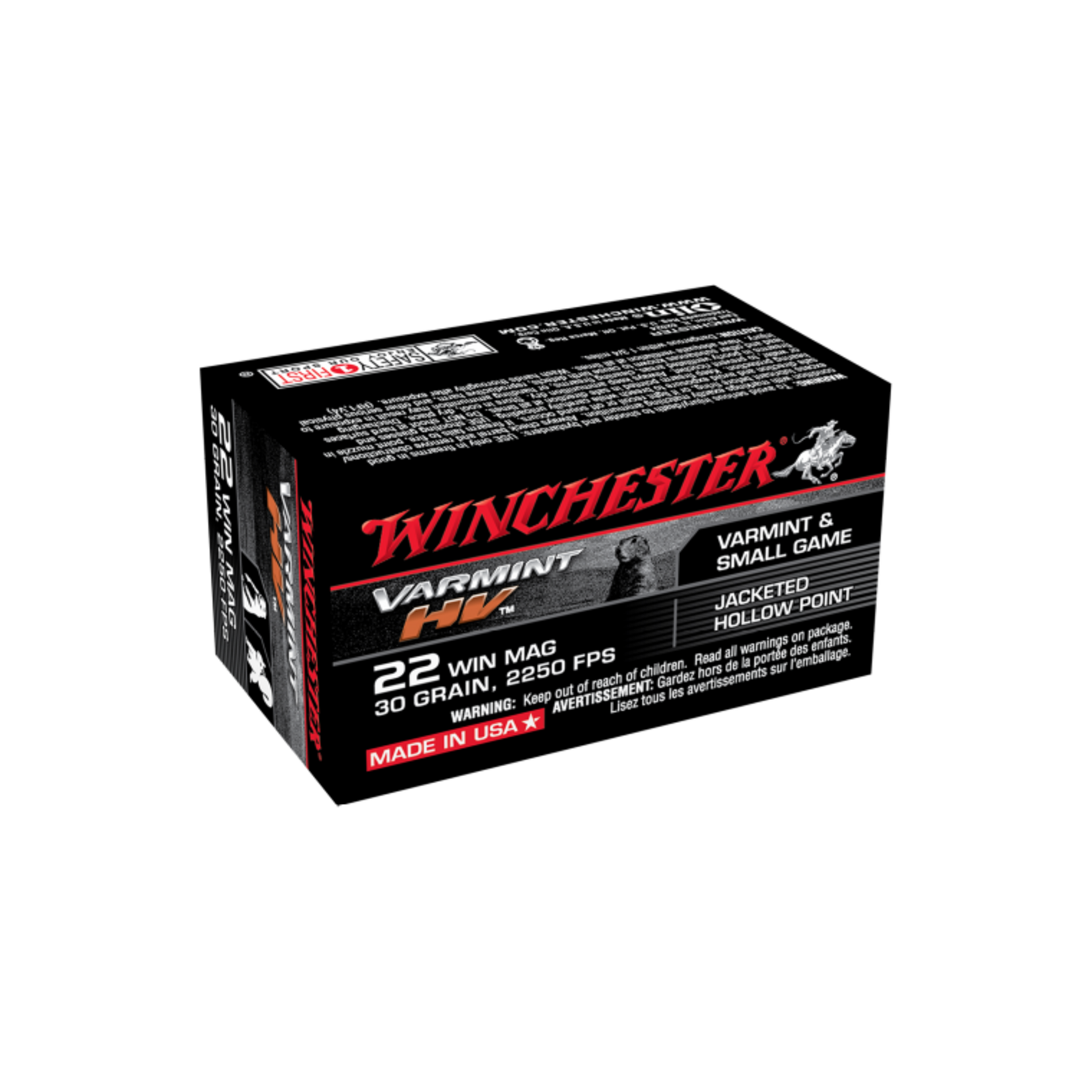 Winchester Winchester 22WMR 30gr JHP - 2250fps - 50 Pack