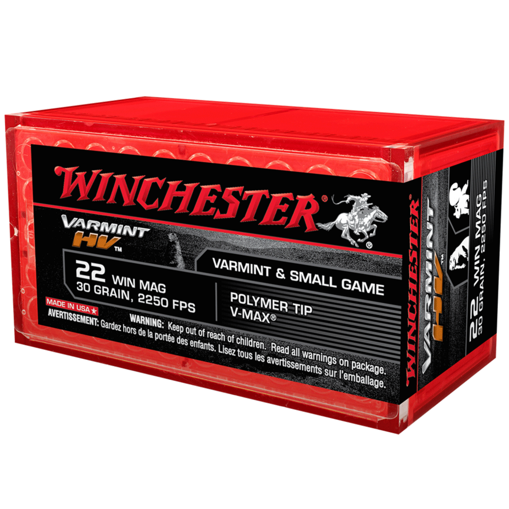 Winchester Winchester 22WMR Varmint HV 30gr VMax - 2250fps - 50 Pack