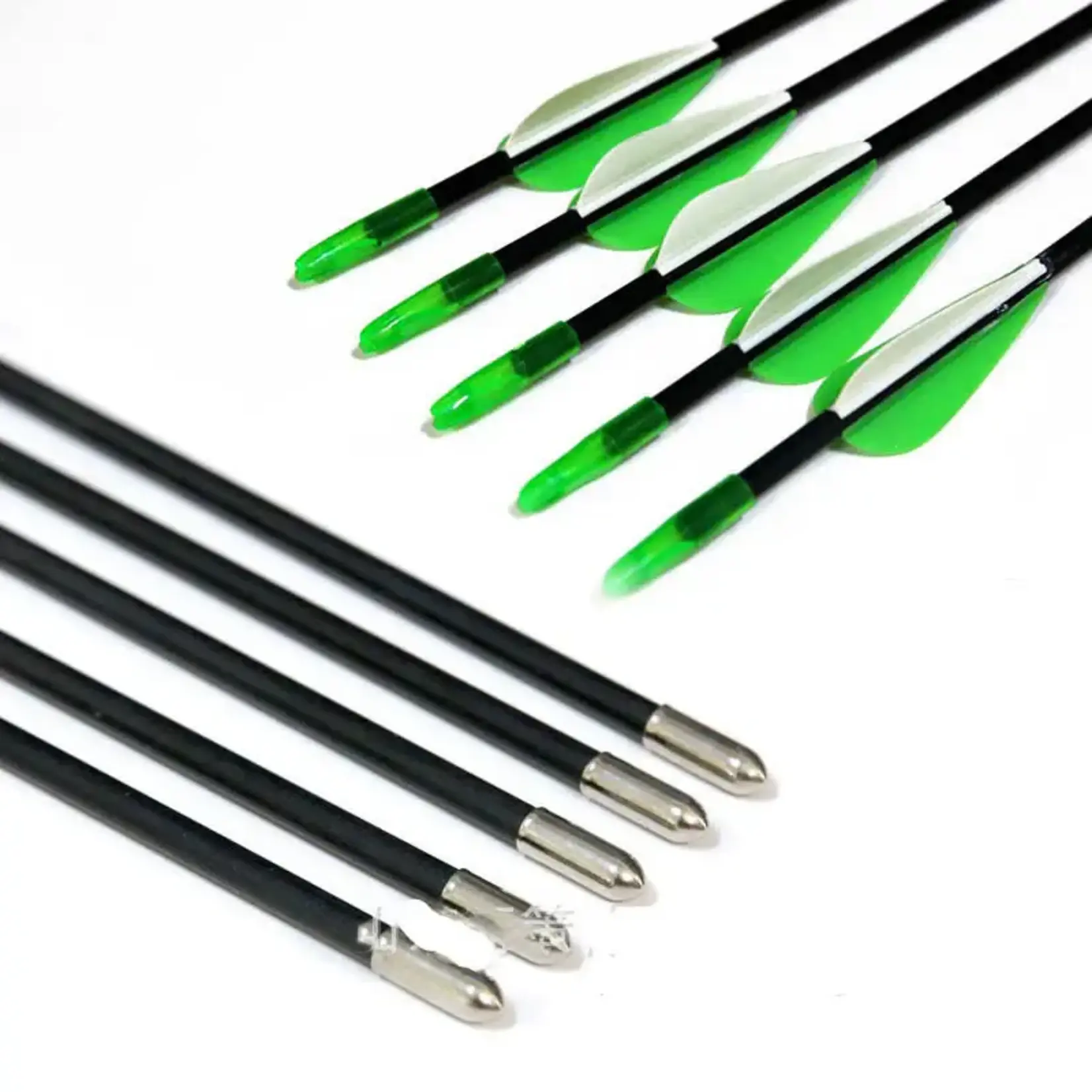 Redzone Archery Fiberglass Target Arrow 600Spine Green & White (Up To 35lbs Only)