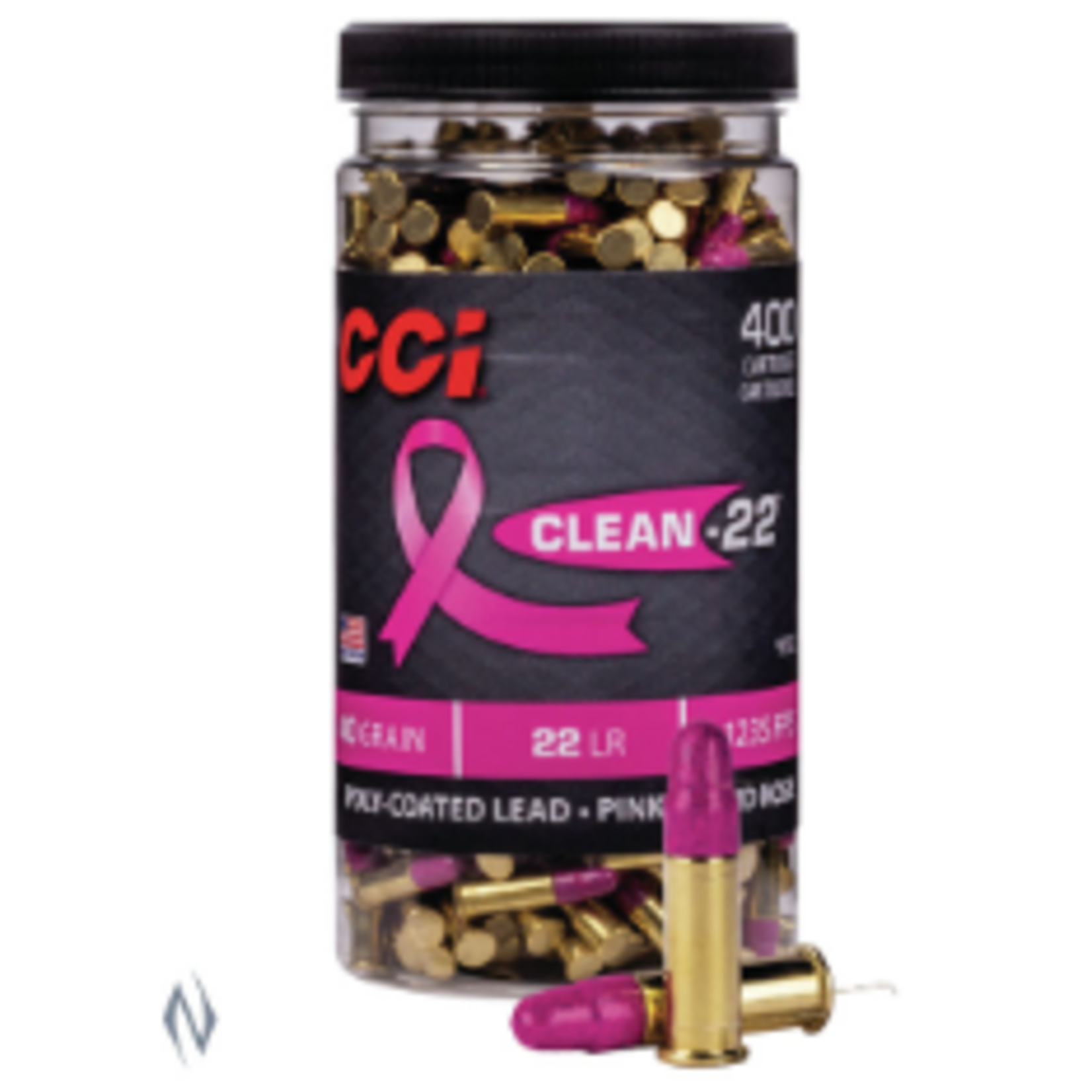 CCI Ammunition CCI 22LR CLEAN-22 PINK 40GR HV 400 RND BOTTLE 1235FPS