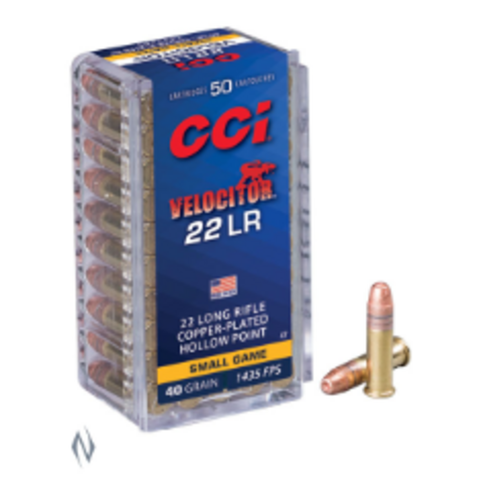 CCI Ammunition CCI 22LR VELOCITOR 40GR HP HV 1435FPS