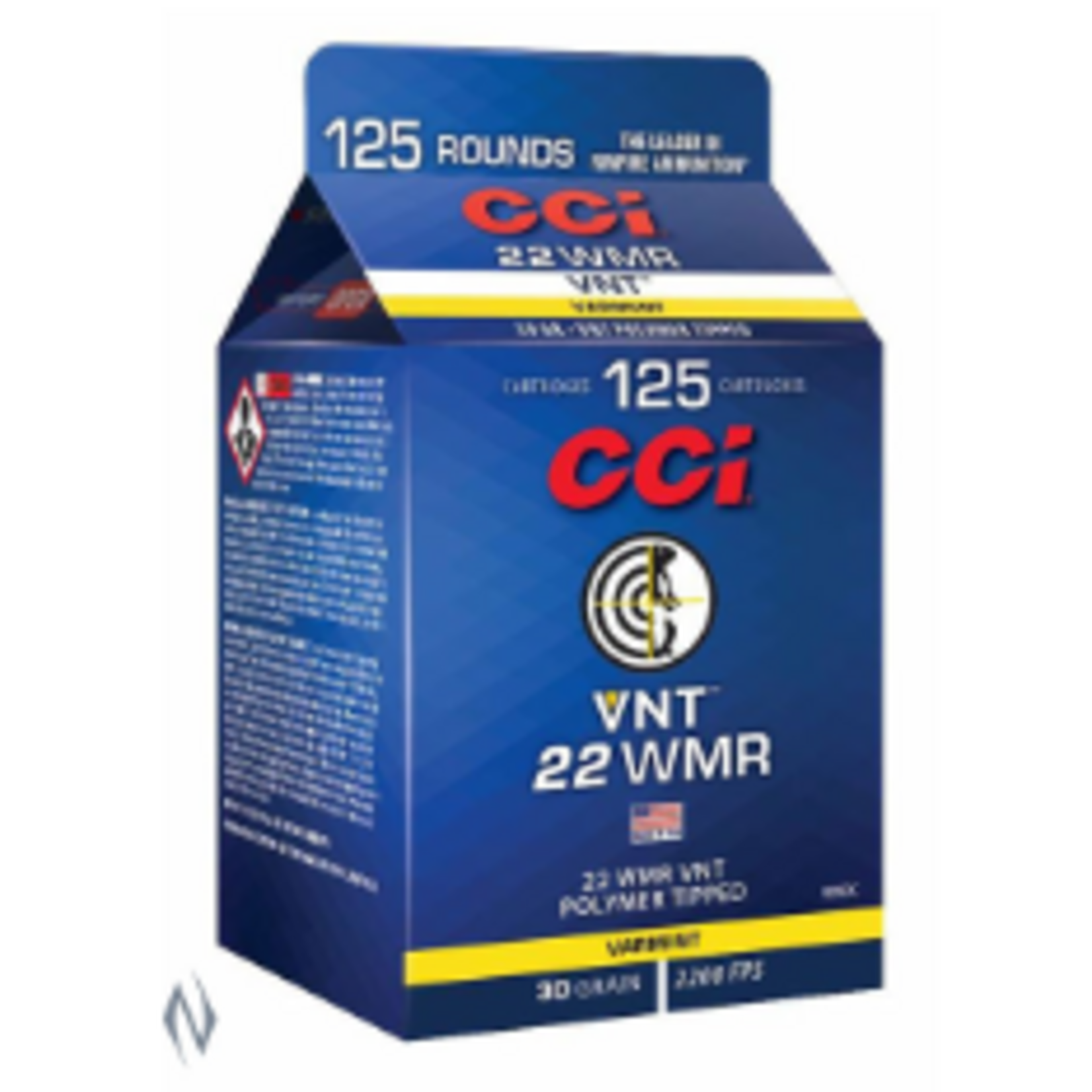 CCI Ammunition CCI 22WMR 30gr VNT 2200fps Polymer TIP 125rnd Pour Pack