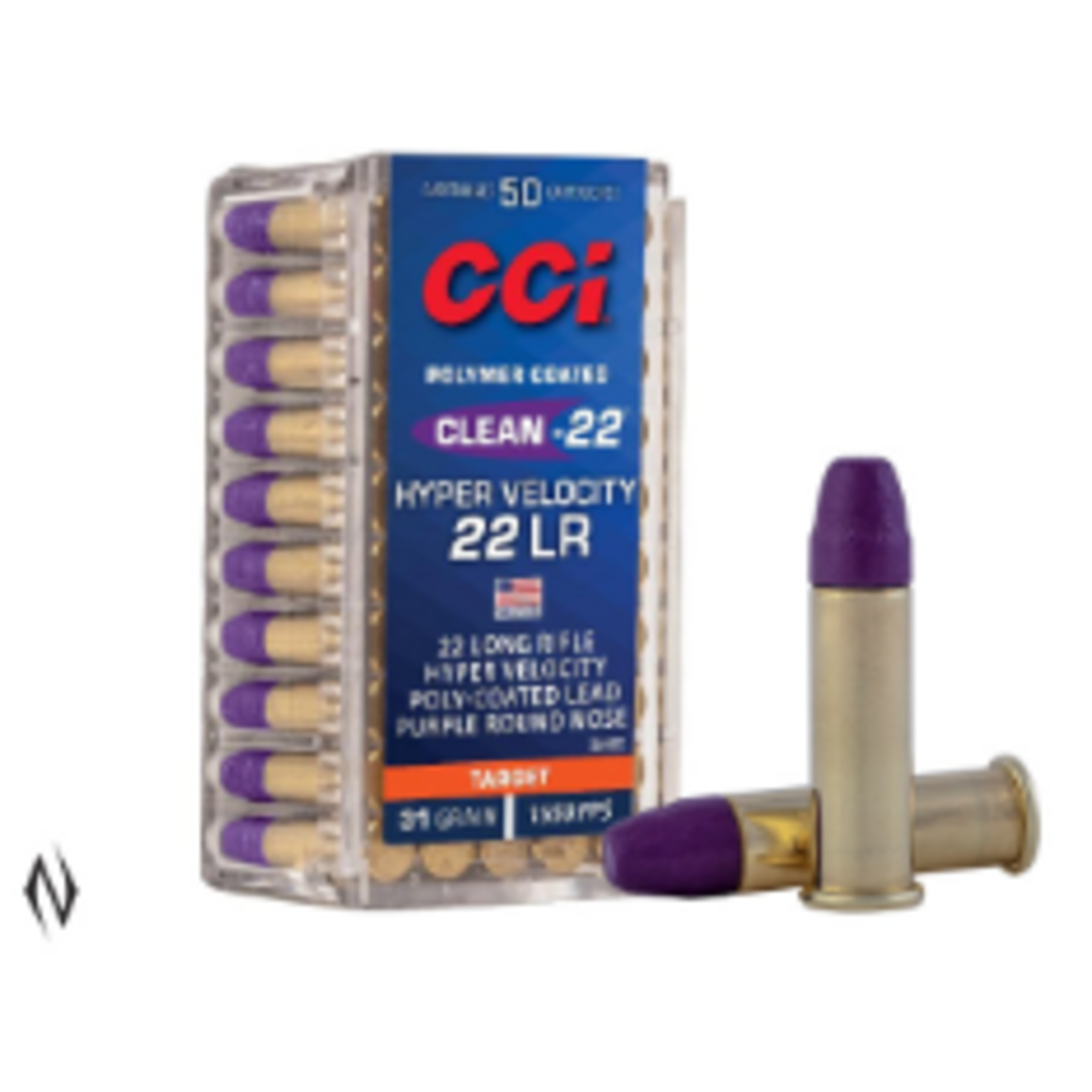 CCI Ammunition CCI 22lr Clean-22 Purple 31gr Hi Velocity LN 1550fps - 50 Pack