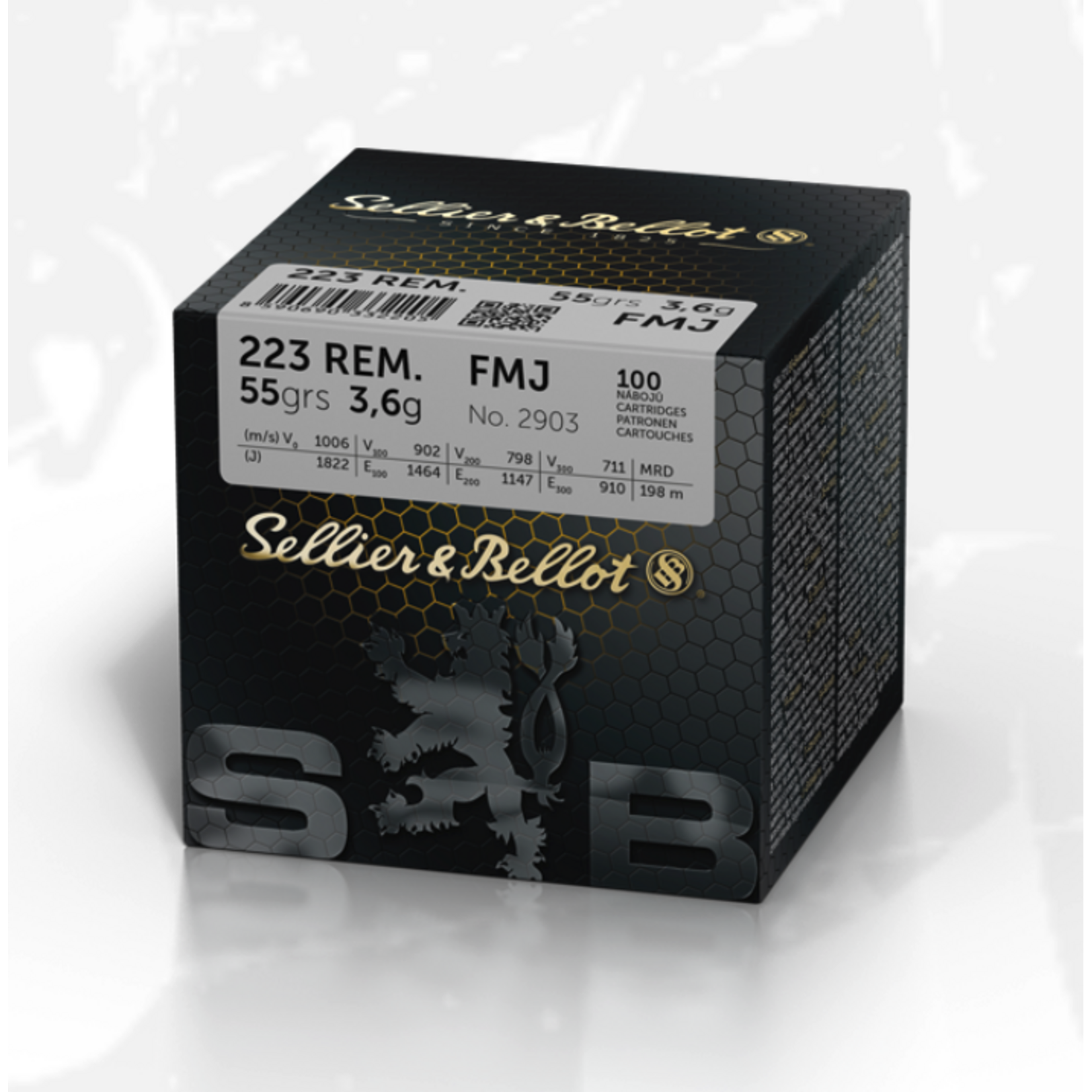 Sellier & Bellot Sellier & Bellot 223rem 55gr FMJ - 3300fps - 100 Pack