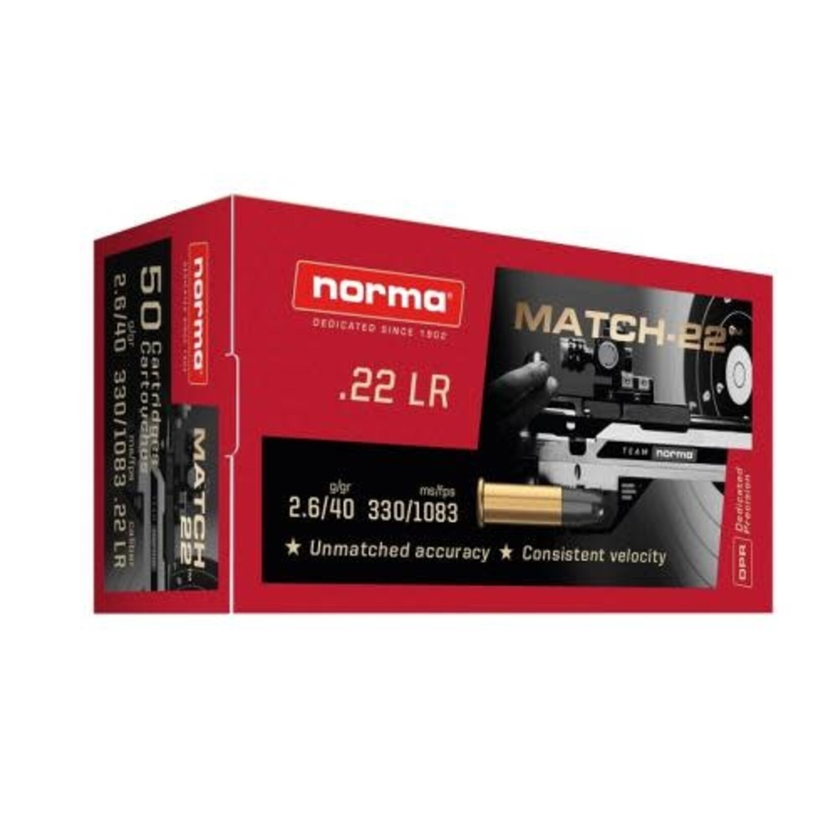 Norma NORMA Match 22lr 40gr 22LR  LRN 50 Pack
