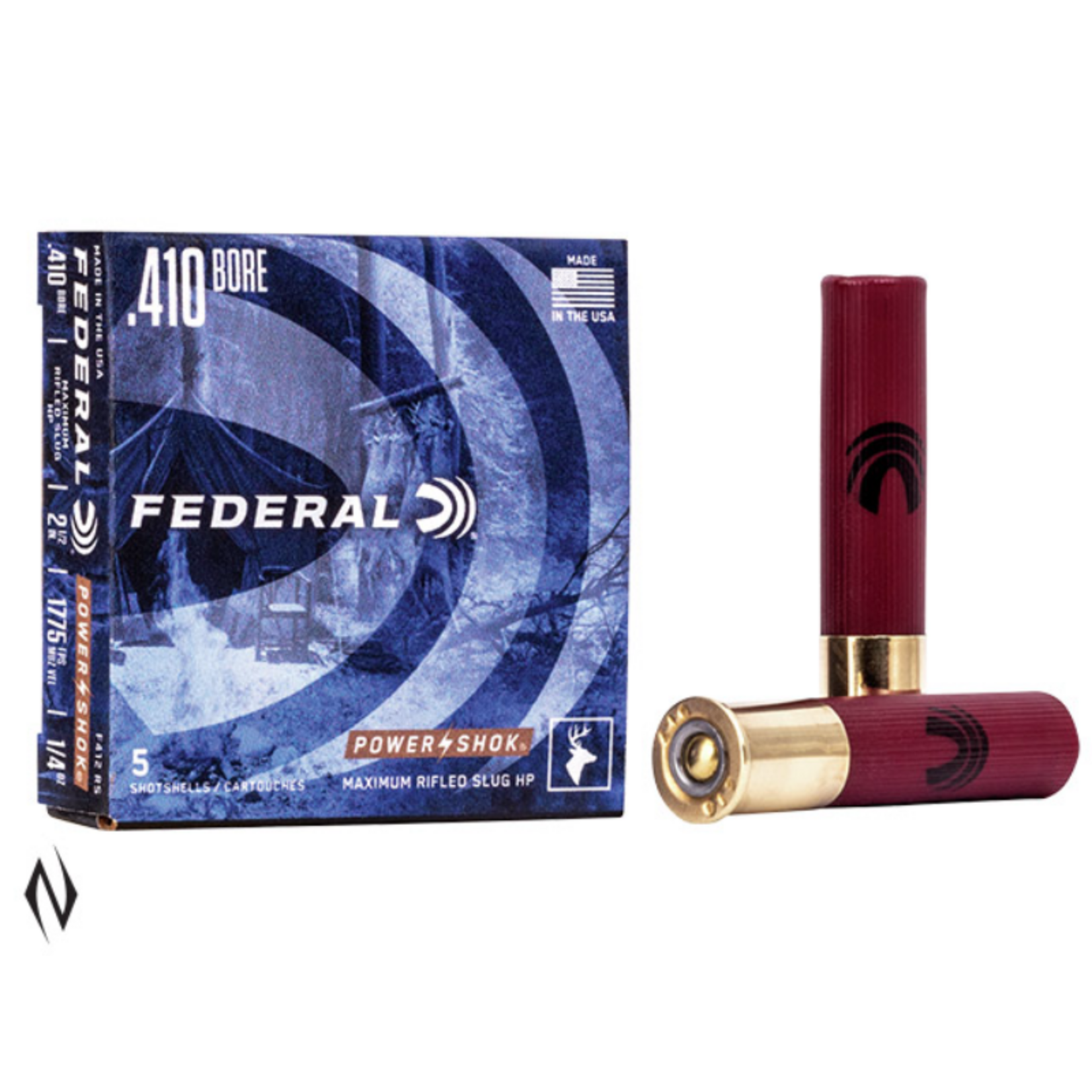 Federal Ammunition FEDERAL 410G 2.5" 1/4OZ RIFLED SLUG HP POWERSHOK 1600 FPS 5PACK