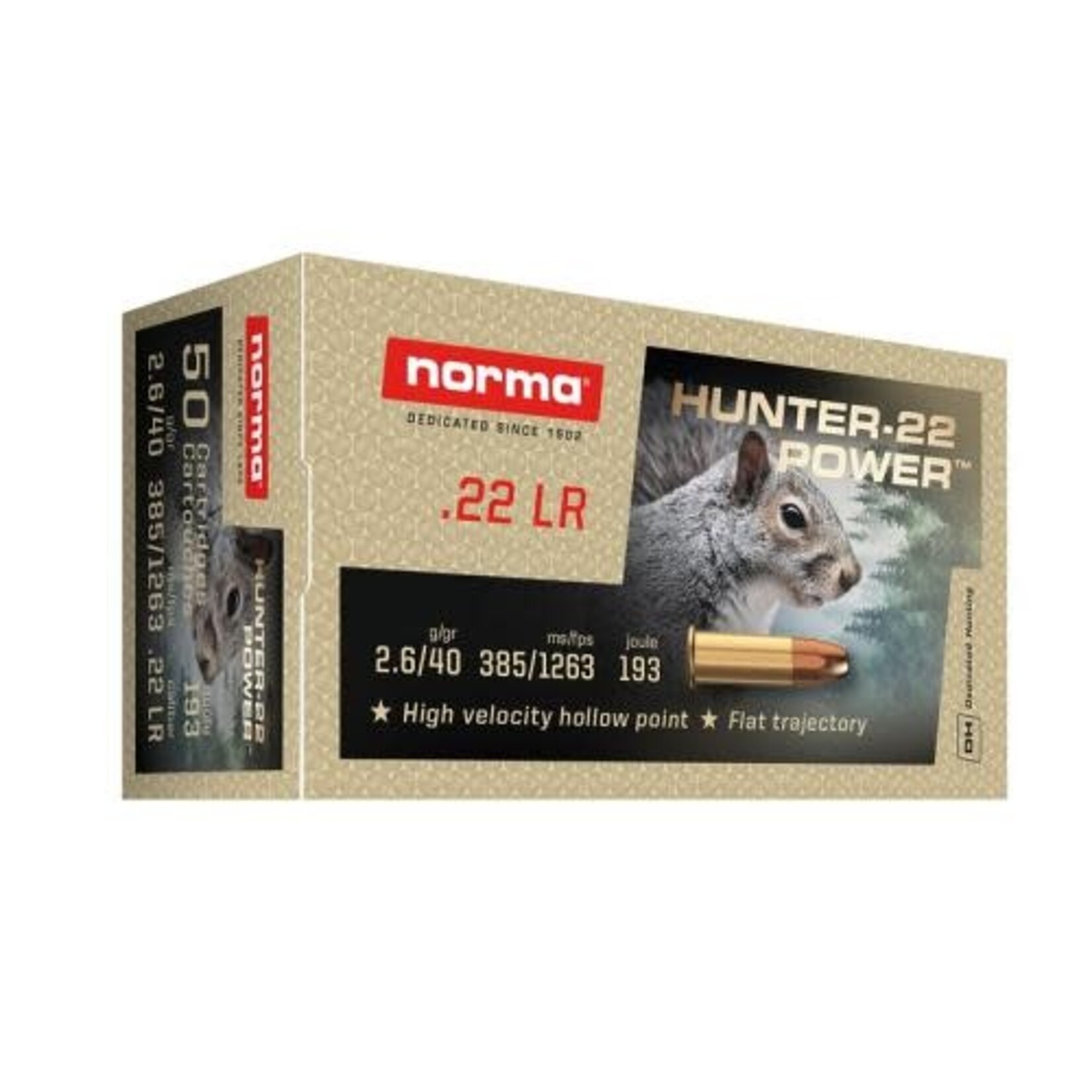 Norma Norma 22LR Hunter-22 Power 40gr High Velocity HP 50 Pack