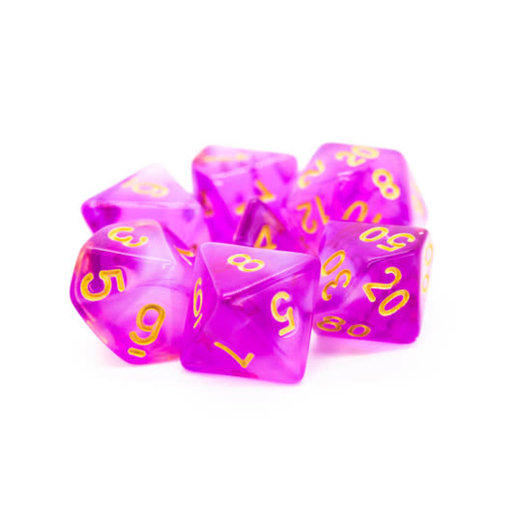 Old School Old School 7 Piece DnD RPG Dice Set: Nebula - Light Purple