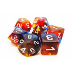 Old School Old School 7 Piece DnD RPG Dice Set: Gradients - Translucent Burnt Horizon