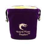 Old School Bag of Many Pouches RPG DnD Dice Bag: Purple