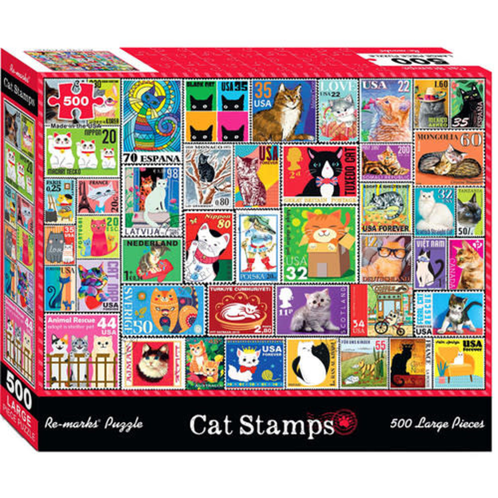 Remarks Puzzles 500 piece Cat Stamp Puzzle