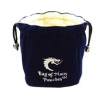 Old School Bag of Many Pouches RPG DnD Dice Bag: Blue