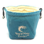 Old School Bag of Many Pouches RPG DnD Dice Bag: Teal