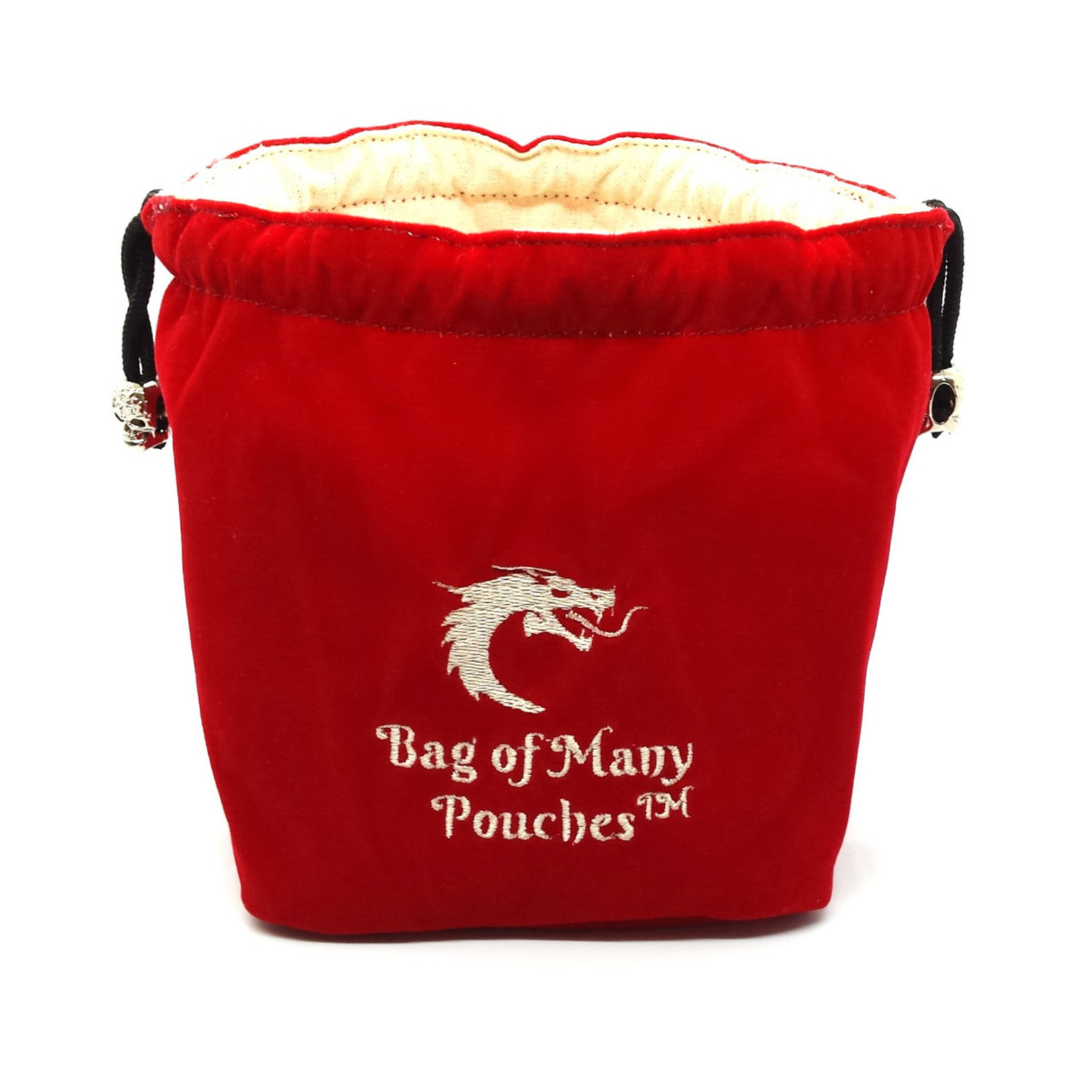 Old School Bag of Many Pouches RPG DnD Dice Bag: Red
