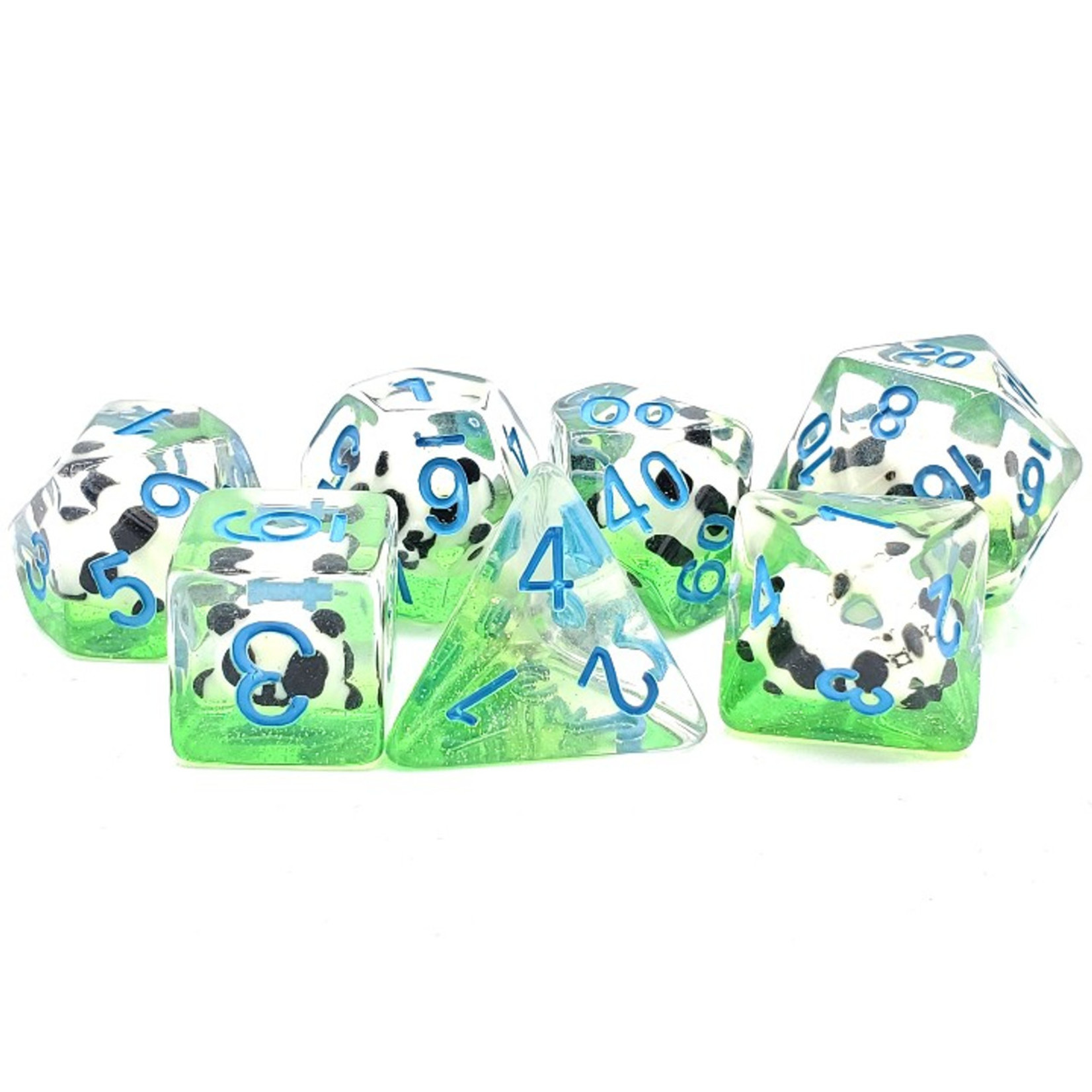 Old School Old School 7 Piece DnD RPG Dice Set: Animal Kingdom - Panda Party