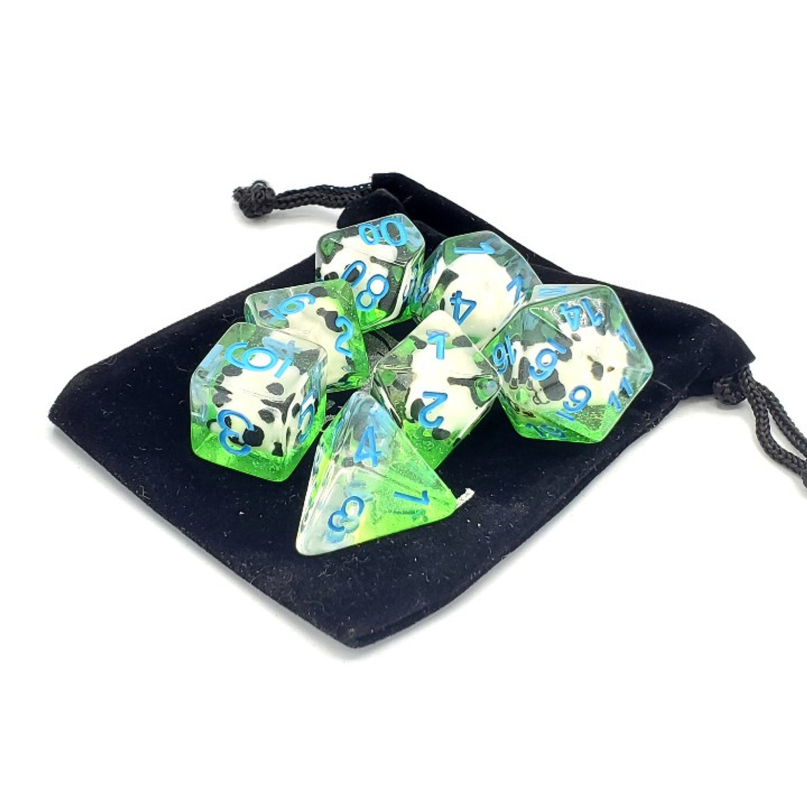 Old School Old School 7 Piece DnD RPG Dice Set: Animal Kingdom - Panda Party