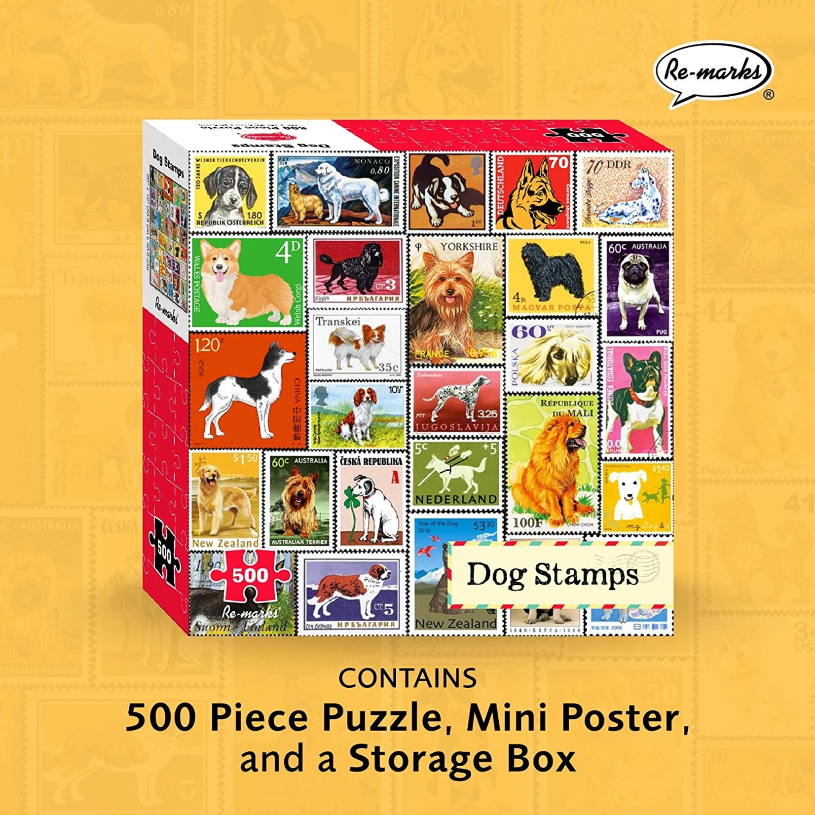 Remarks Puzzles 500 Piece Dog Stamps Puzzle