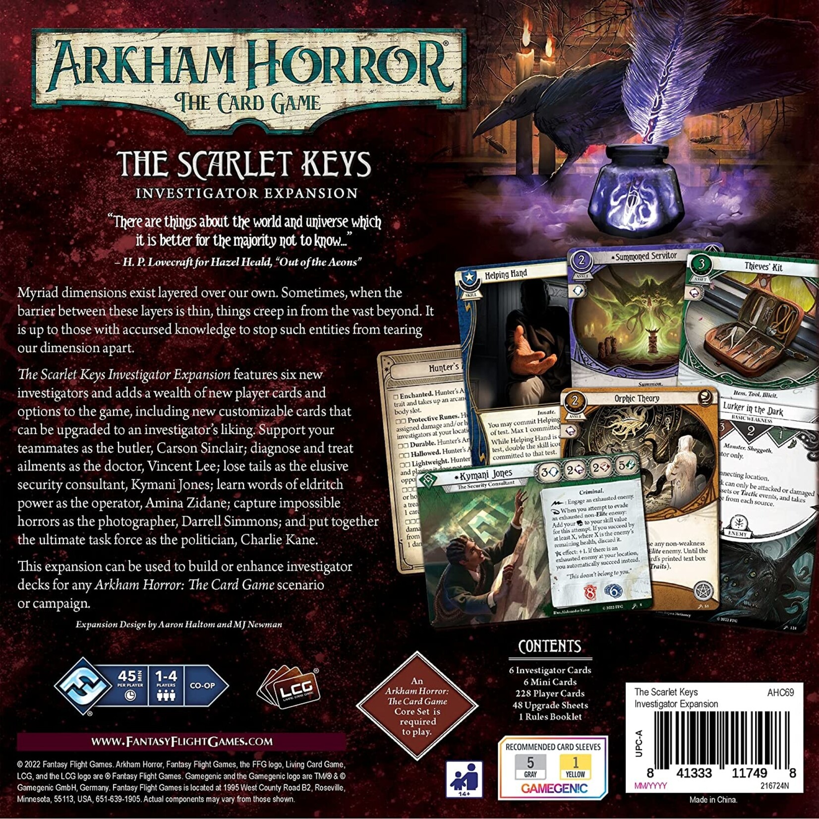 Fantasy Flight Games Arkham Horror LCG: The Scarlet Keys Investigator Expansion