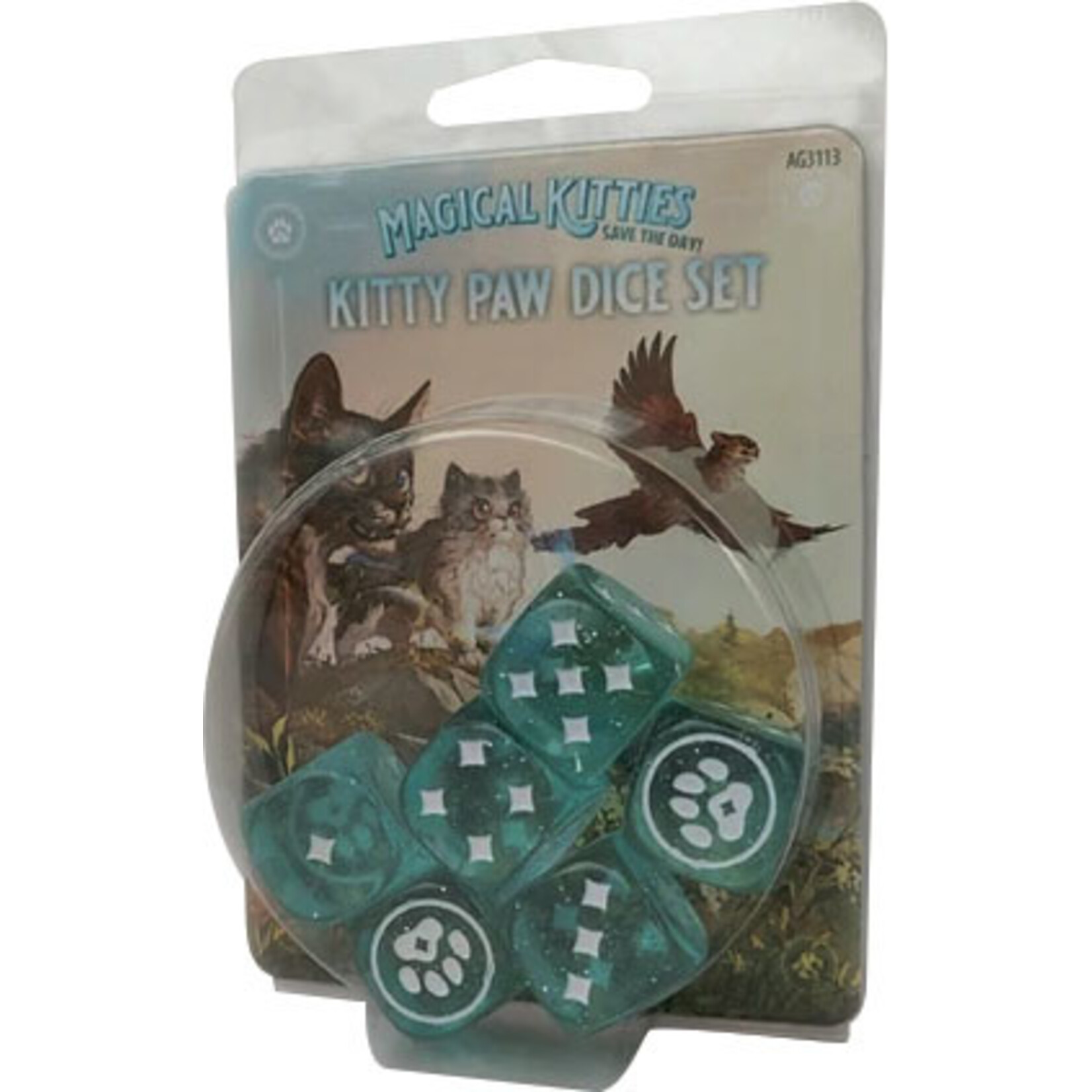 Atlas Games Magical Kitties Save the Day! RPG: d6 20mm Kitty Paw Dice Set (6)