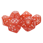 Old School Old School 7 Piece DnD RPG Dice Set: Rune Dice - Magical Runes - White w/ Lime