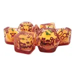 Old School Old School 7 Piece DnD RPG Dice Set: Infused - Jack-O-Lantern- New