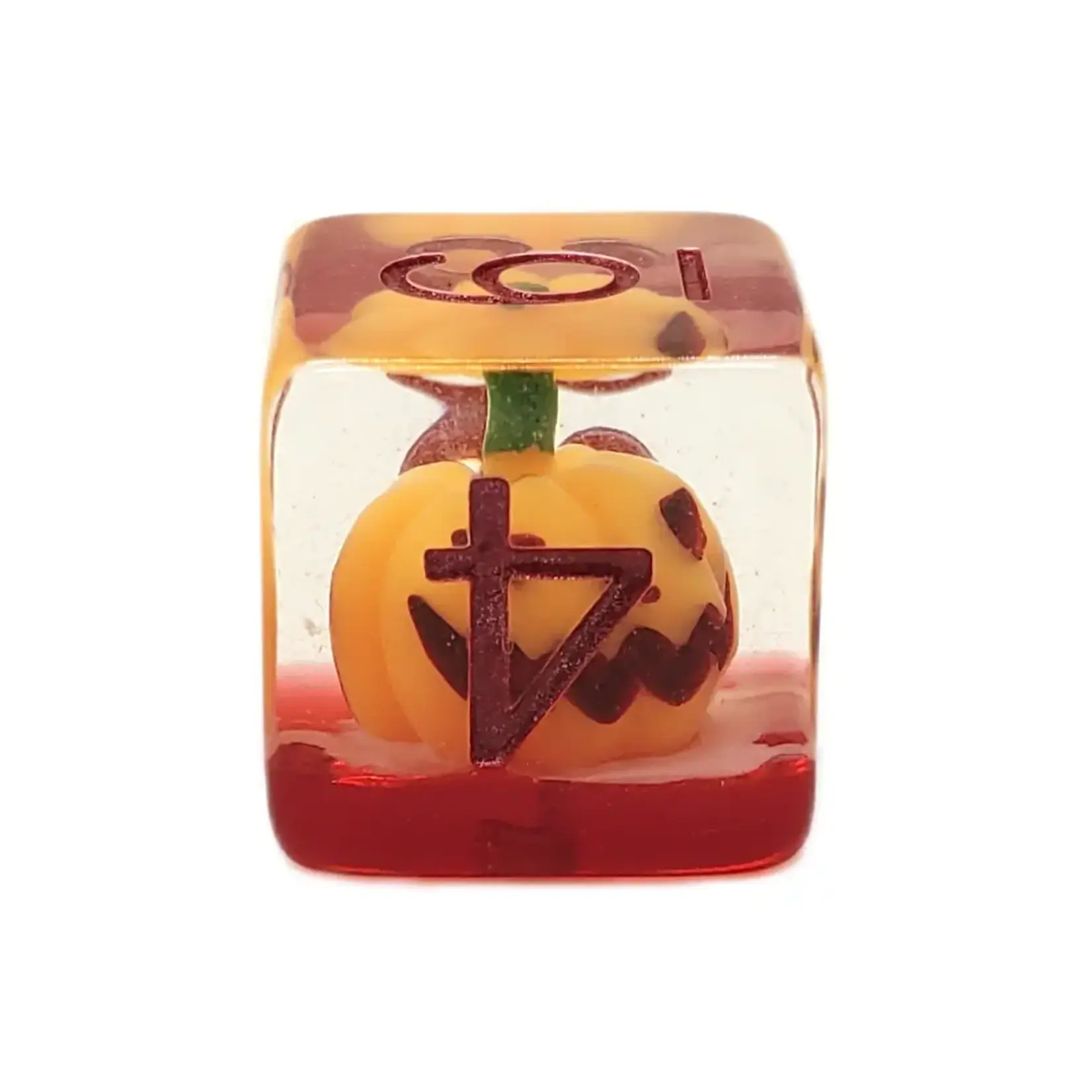 Old School Old School 7 Piece DnD RPG Dice Set: Infused - Jack-O-Lantern- New