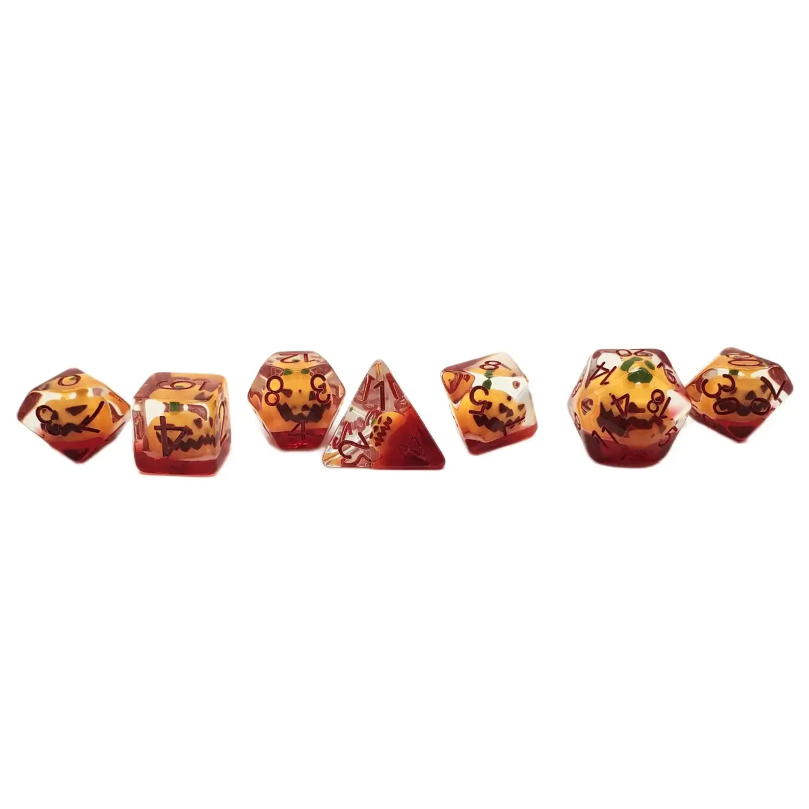 Old School Old School 7 Piece DnD RPG Dice Set: Infused - Jack-O-Lantern- New
