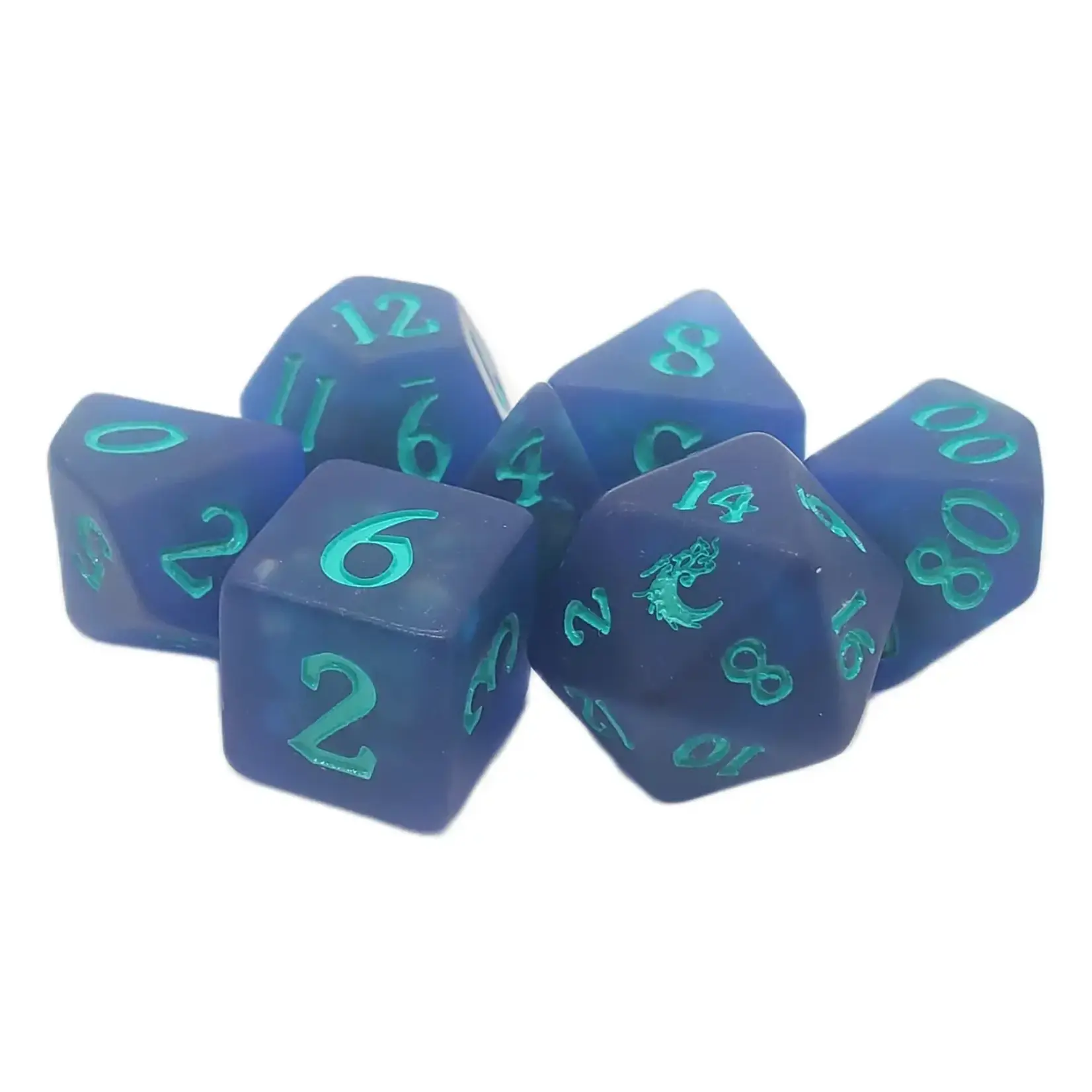 Old School Old School 7 Piece DnD RPG Dice Set: Infused - Frosted Firefly - Sapphire
