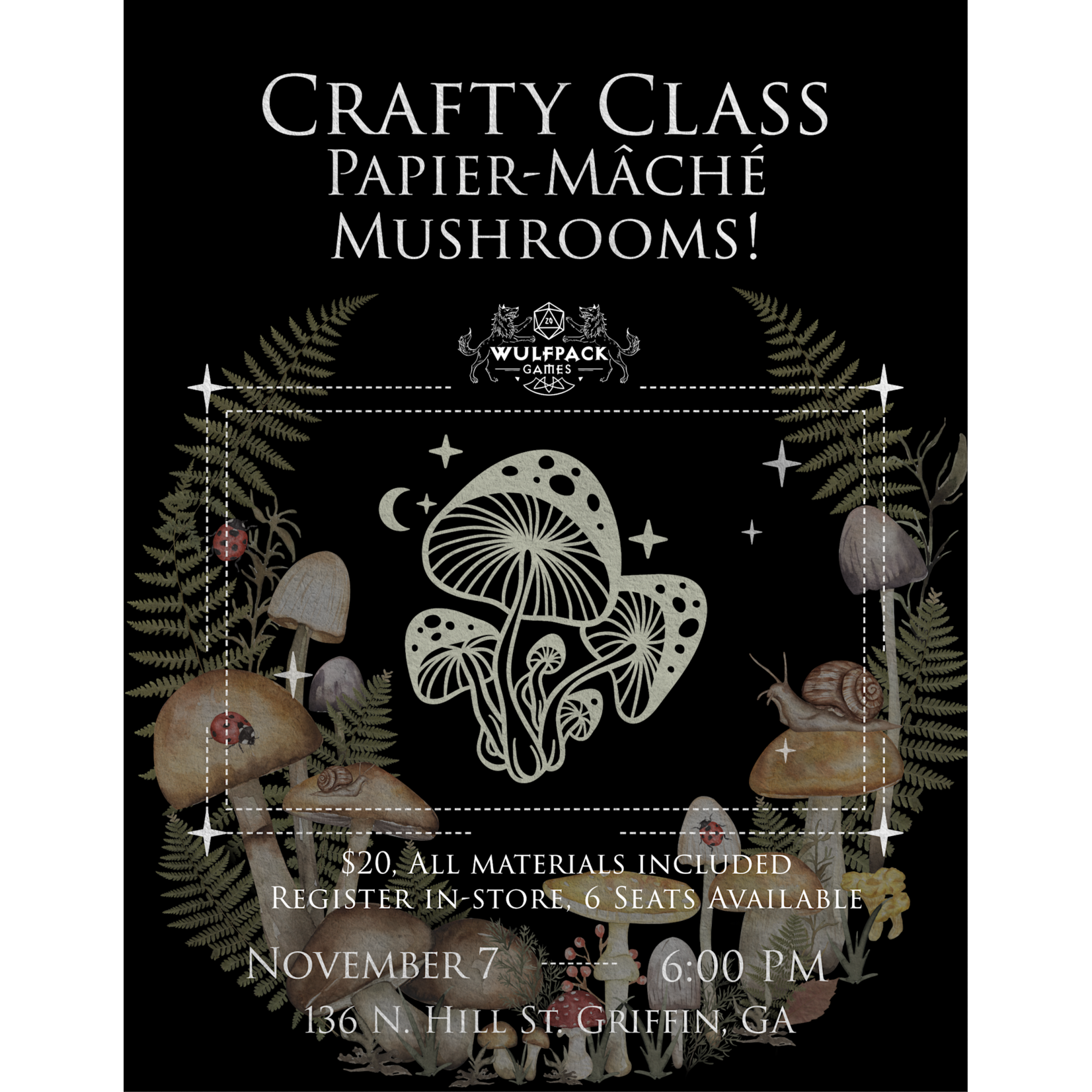 Wulfpack Games Crafty Class Papier- Mache Mushrooms
