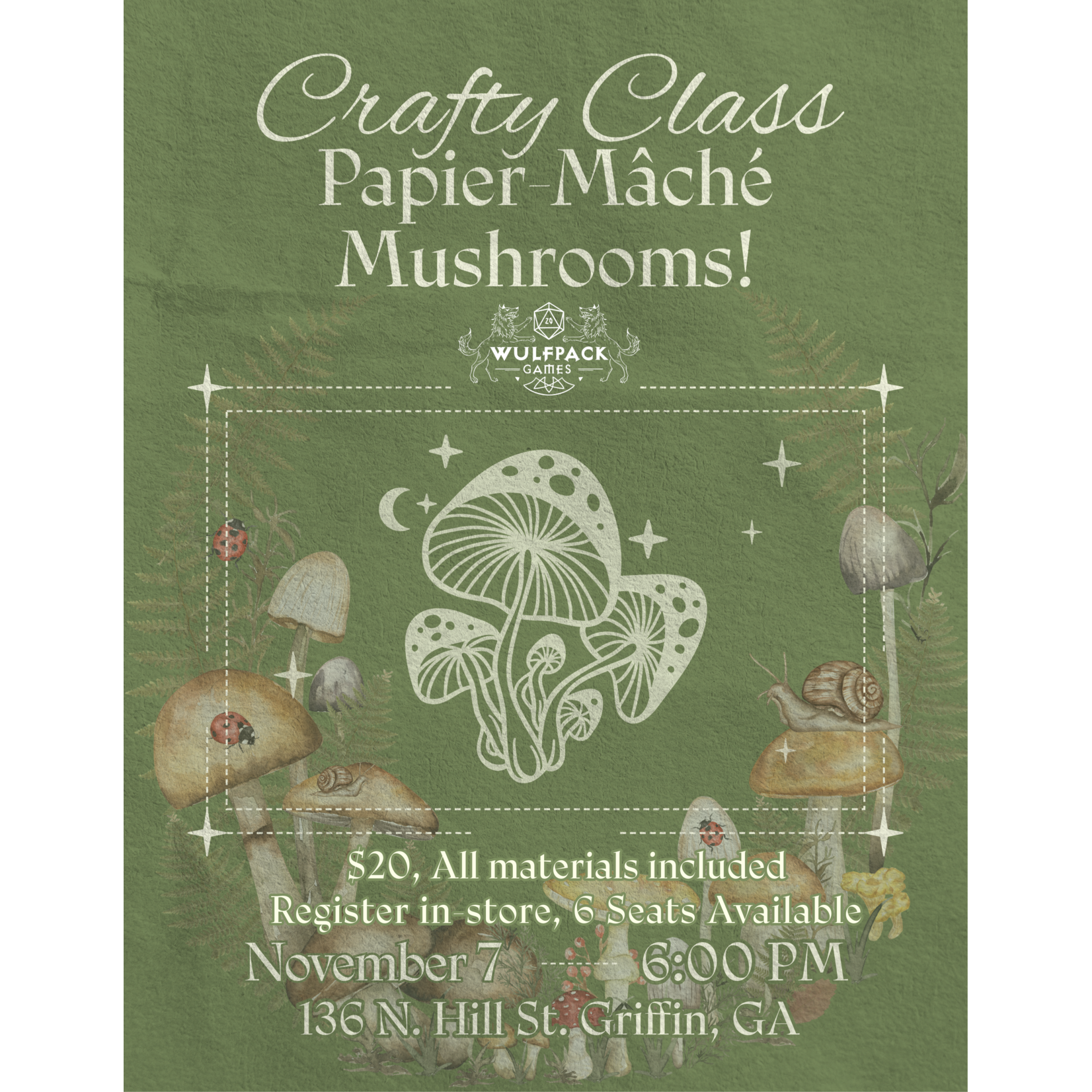 Wulfpack Games Crafty Class Papier- Mache Mushrooms