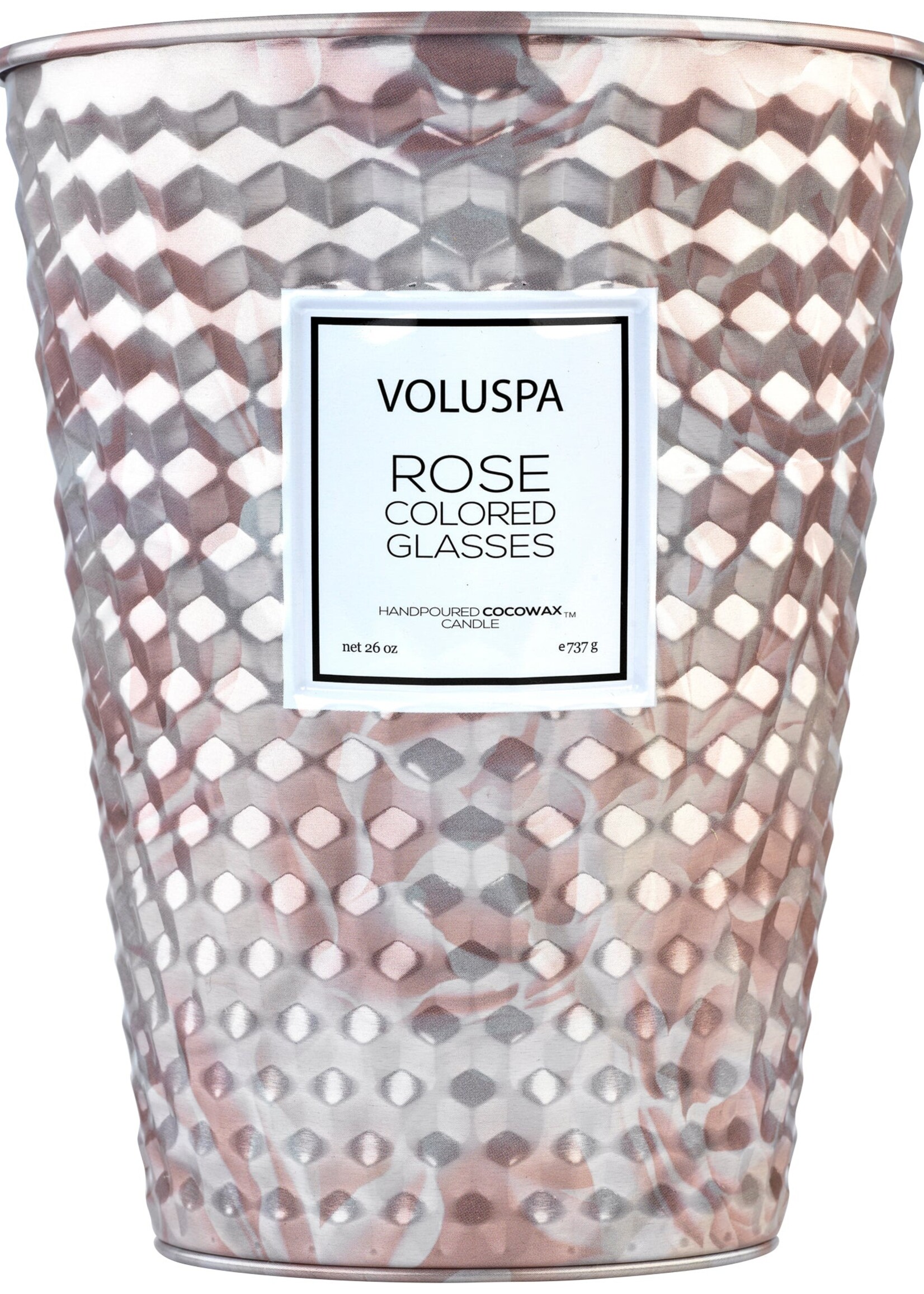 Rose Colored glasses 2 wick table tin candle