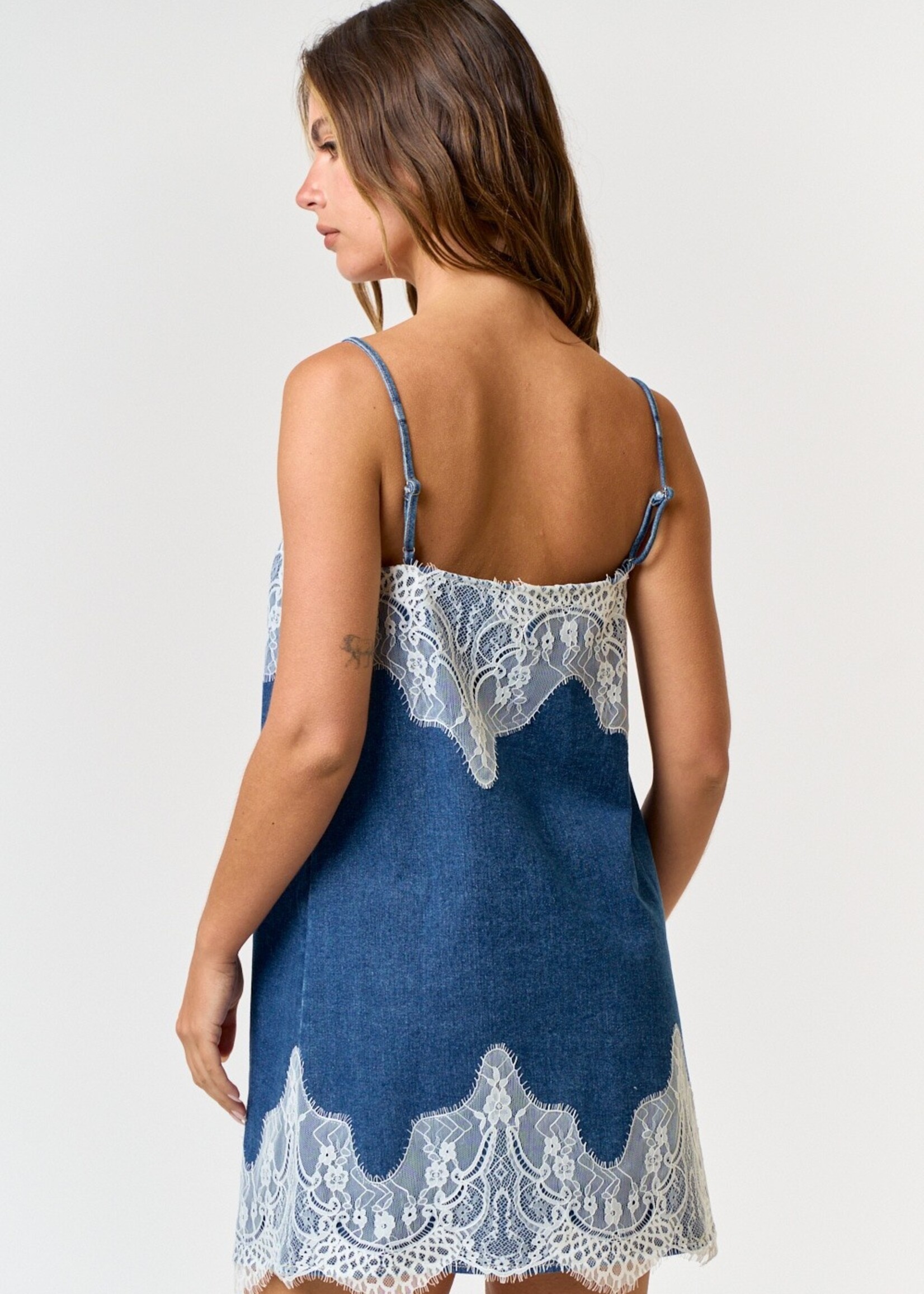 blake lace denim dress