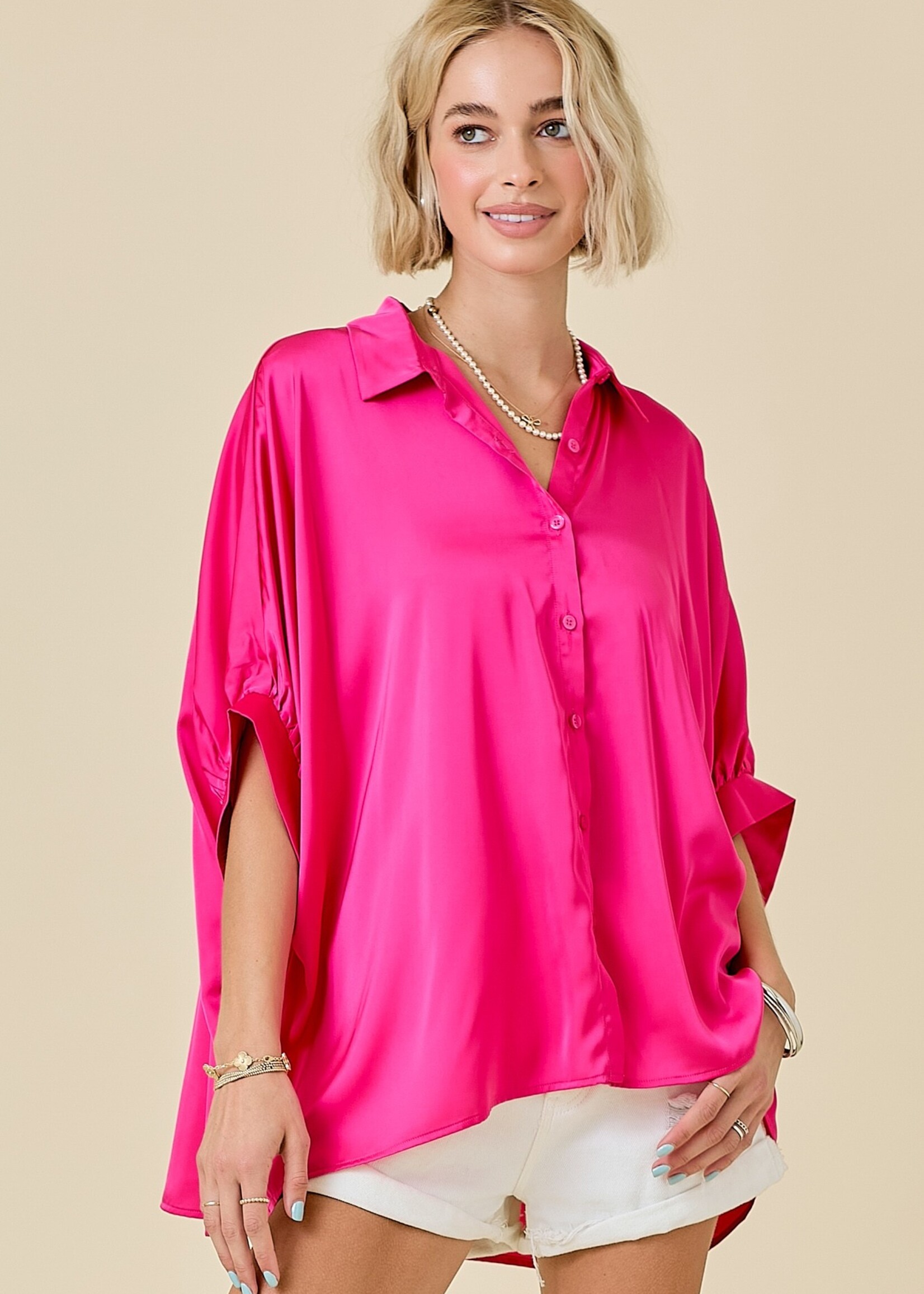 Darla satin top pink